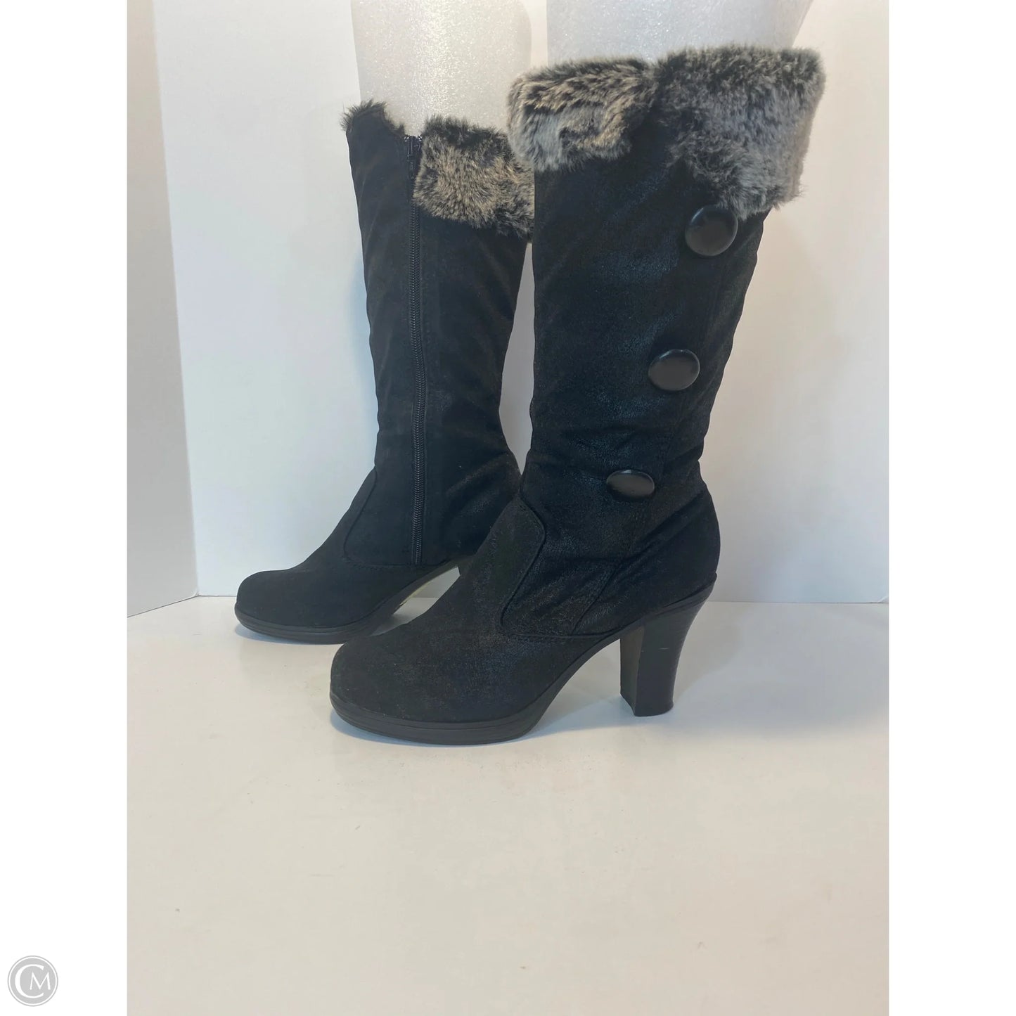 Boots Ankle Heels By Mudd In Black, Size: 7