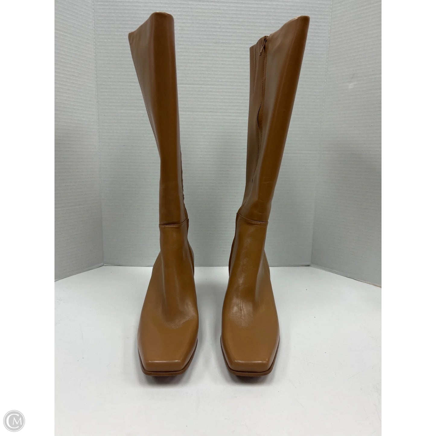 Boots Knee Heels By Michelle D. In Beige, Size: 8