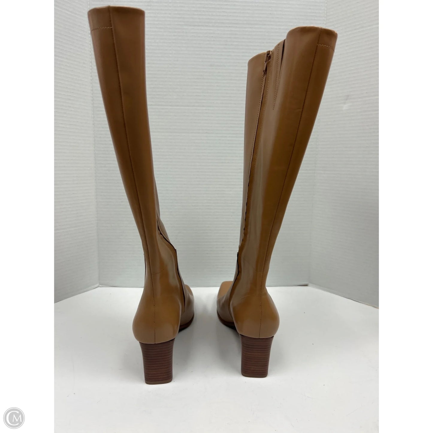 Boots Knee Heels By Michelle D. In Beige, Size: 8