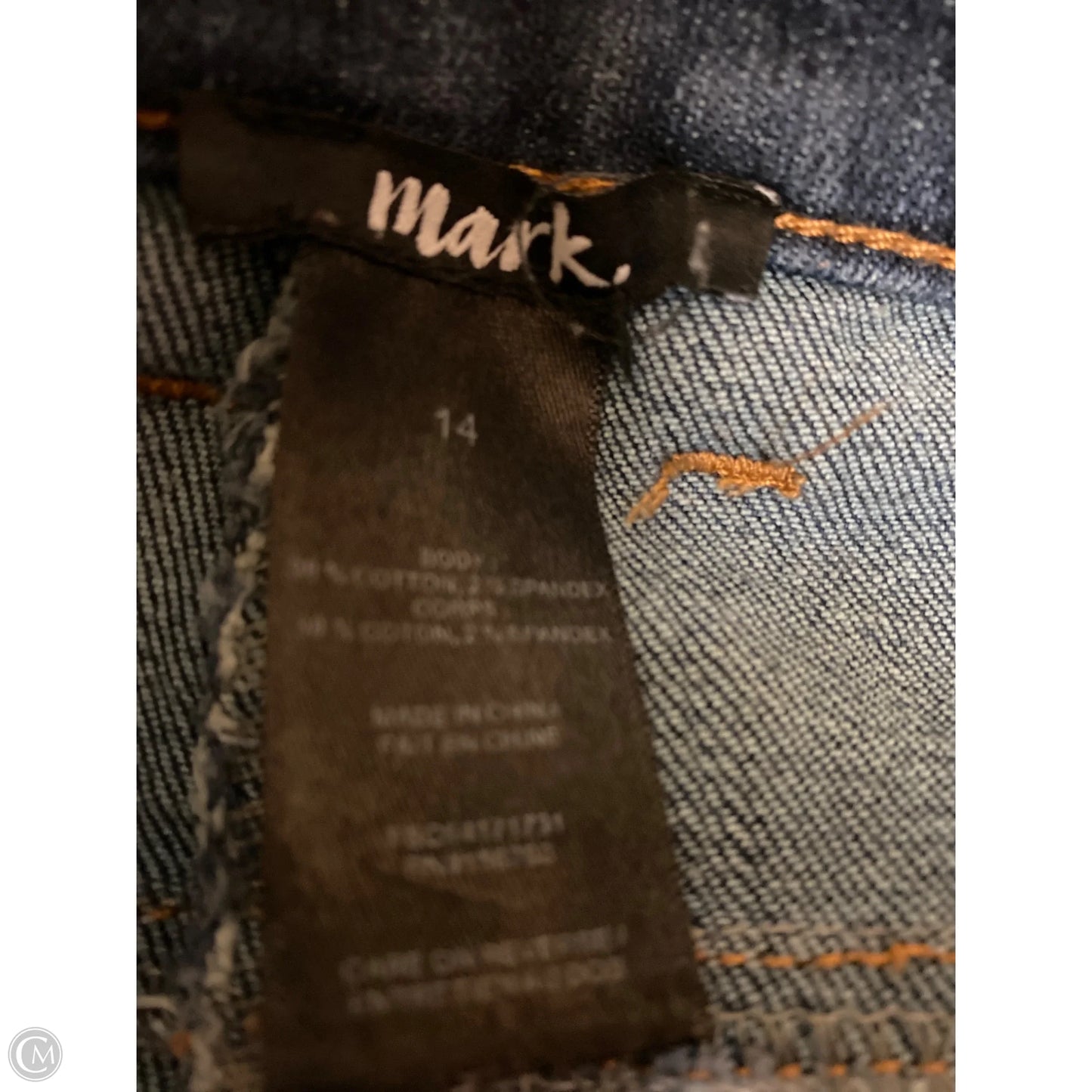 Jeans Straight By Mark In Blue Denim, Size: 14