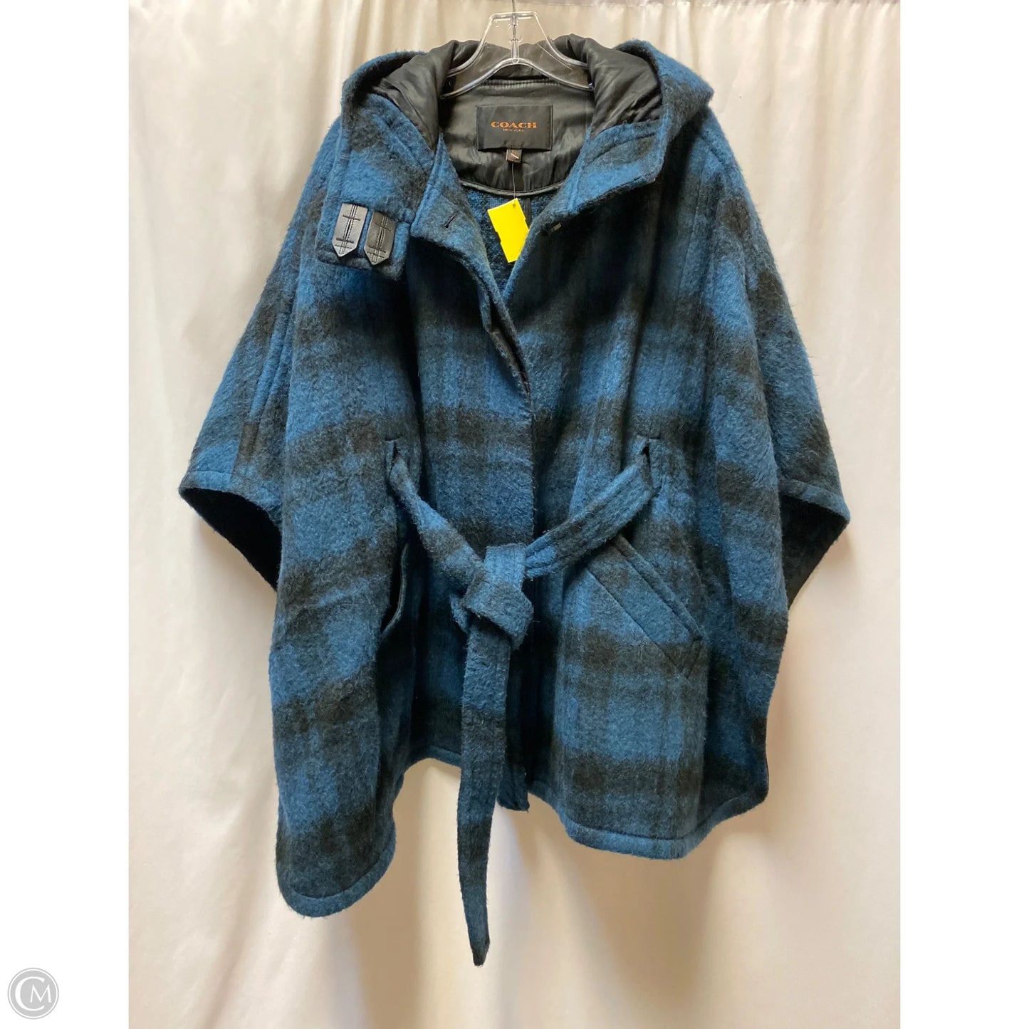 Poncho Designer By Coach In Blue, Size: M