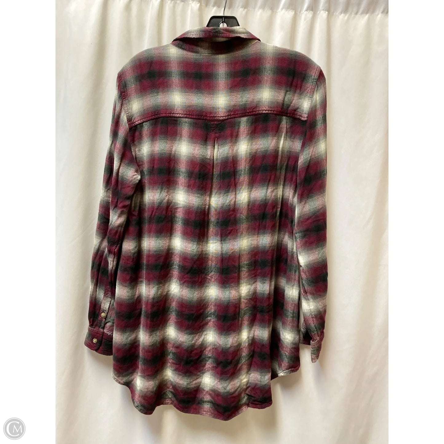 Top Long Sleeve By American Eagle In Maroon, Size: L