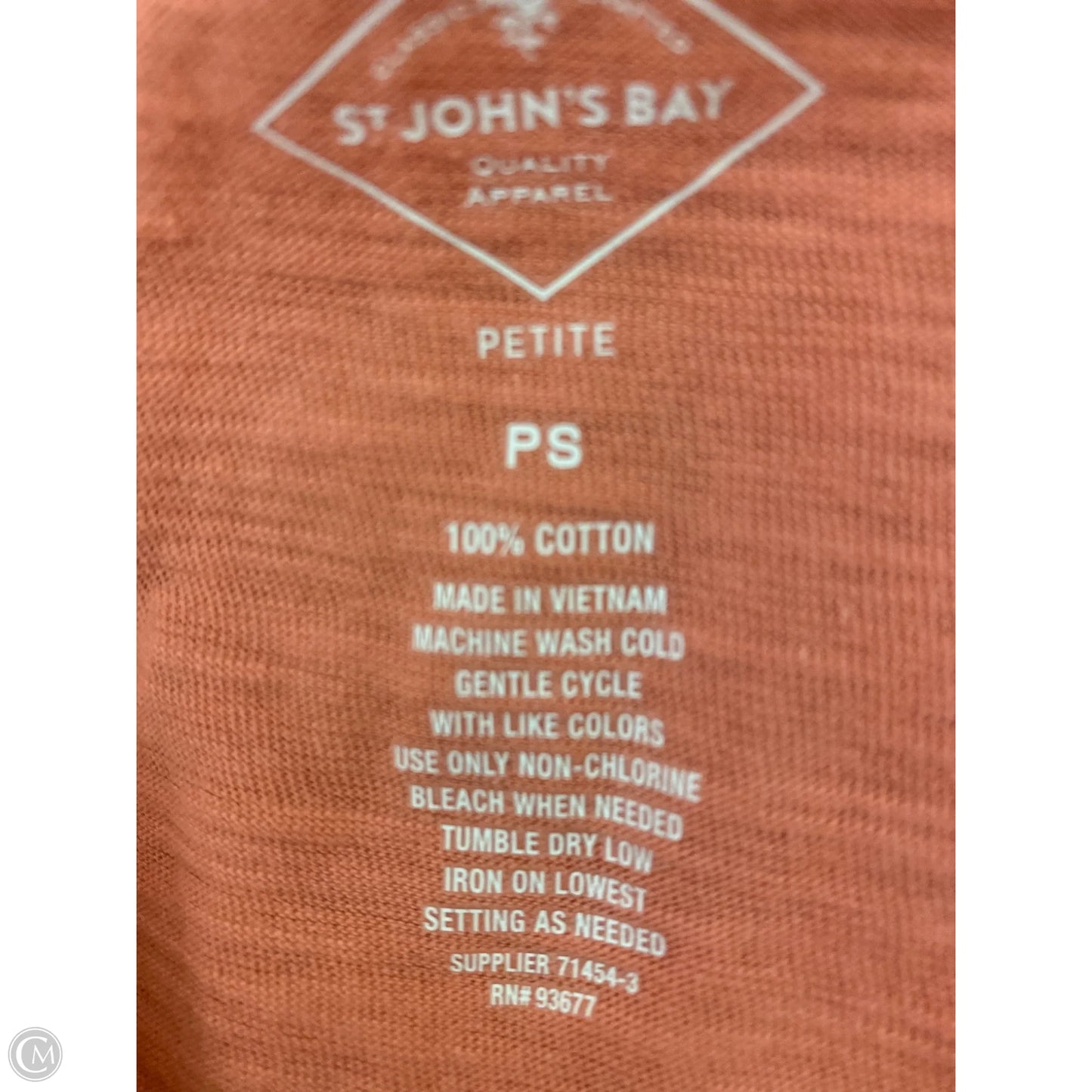 Top Long Sleeve By St Johns Bay In Peach, Size: Sp