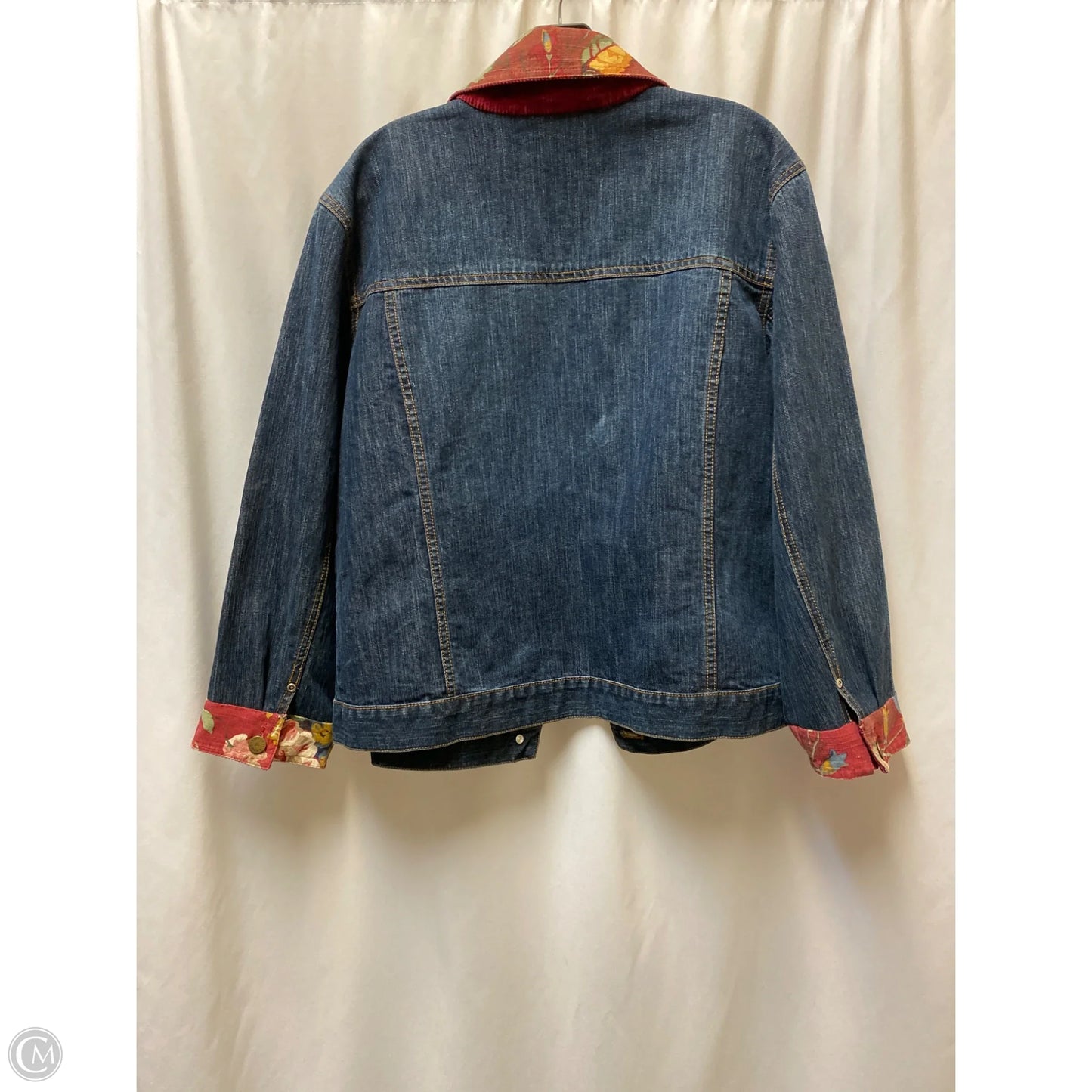 Jacket Denim By Chicos In Blue Denim, Size: Xl