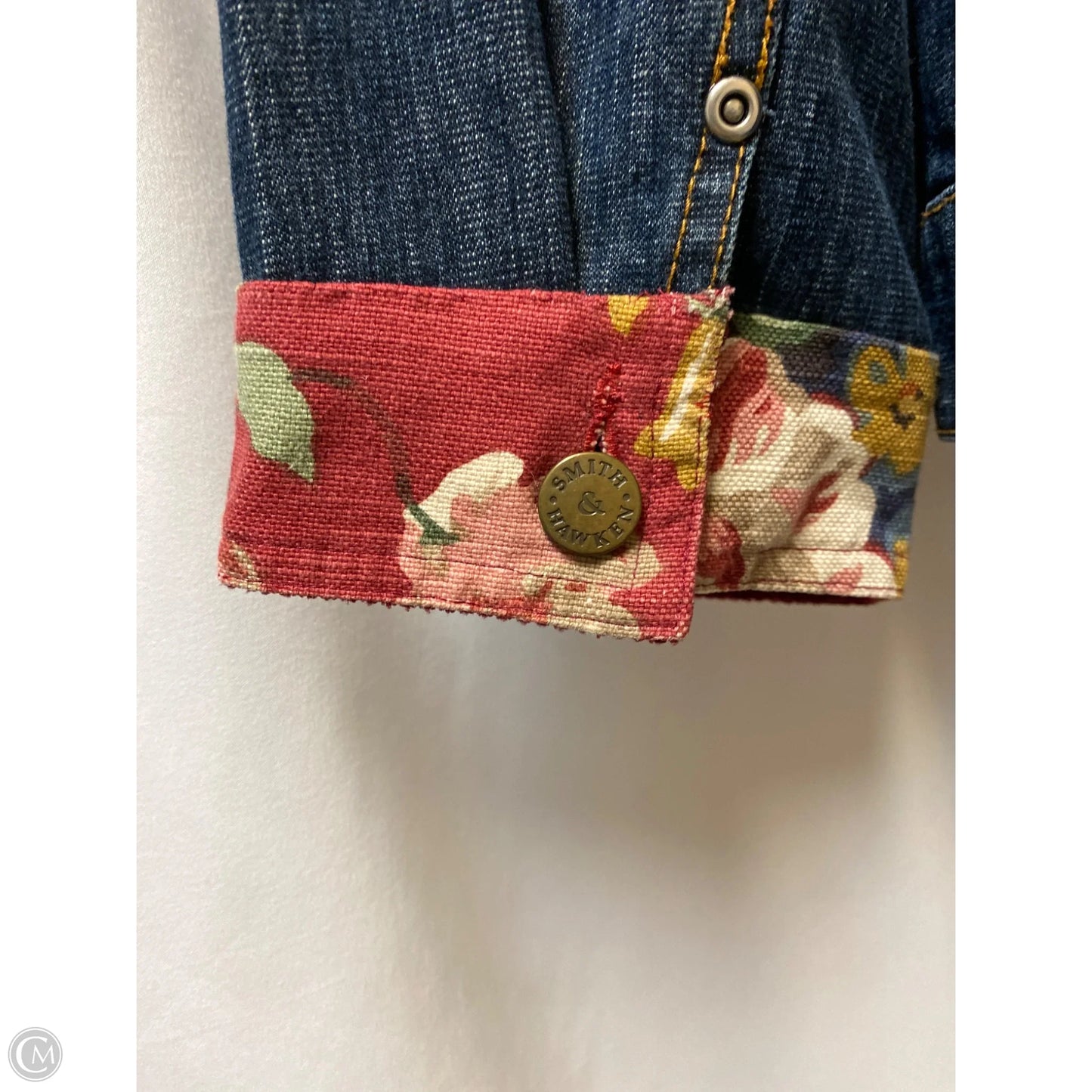 Jacket Denim By Chicos In Blue Denim, Size: Xl