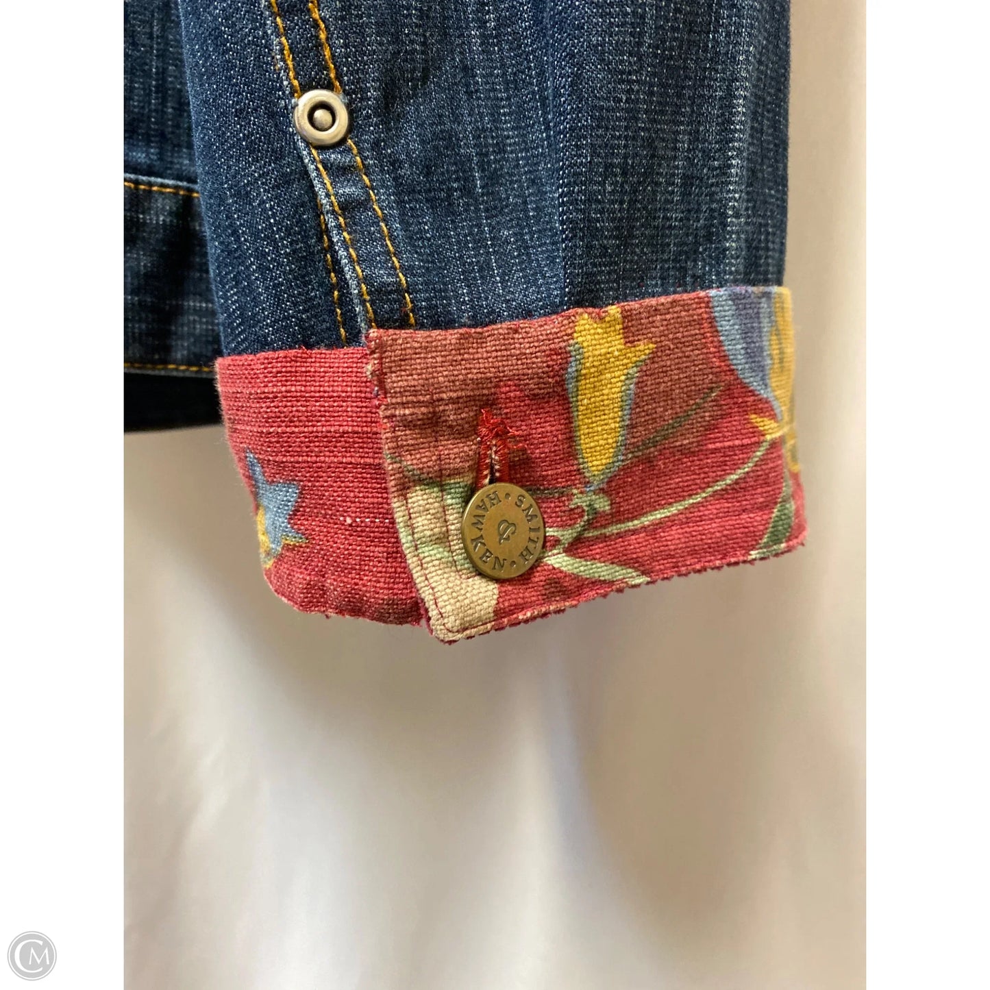 Jacket Denim By Chicos In Blue Denim, Size: Xl