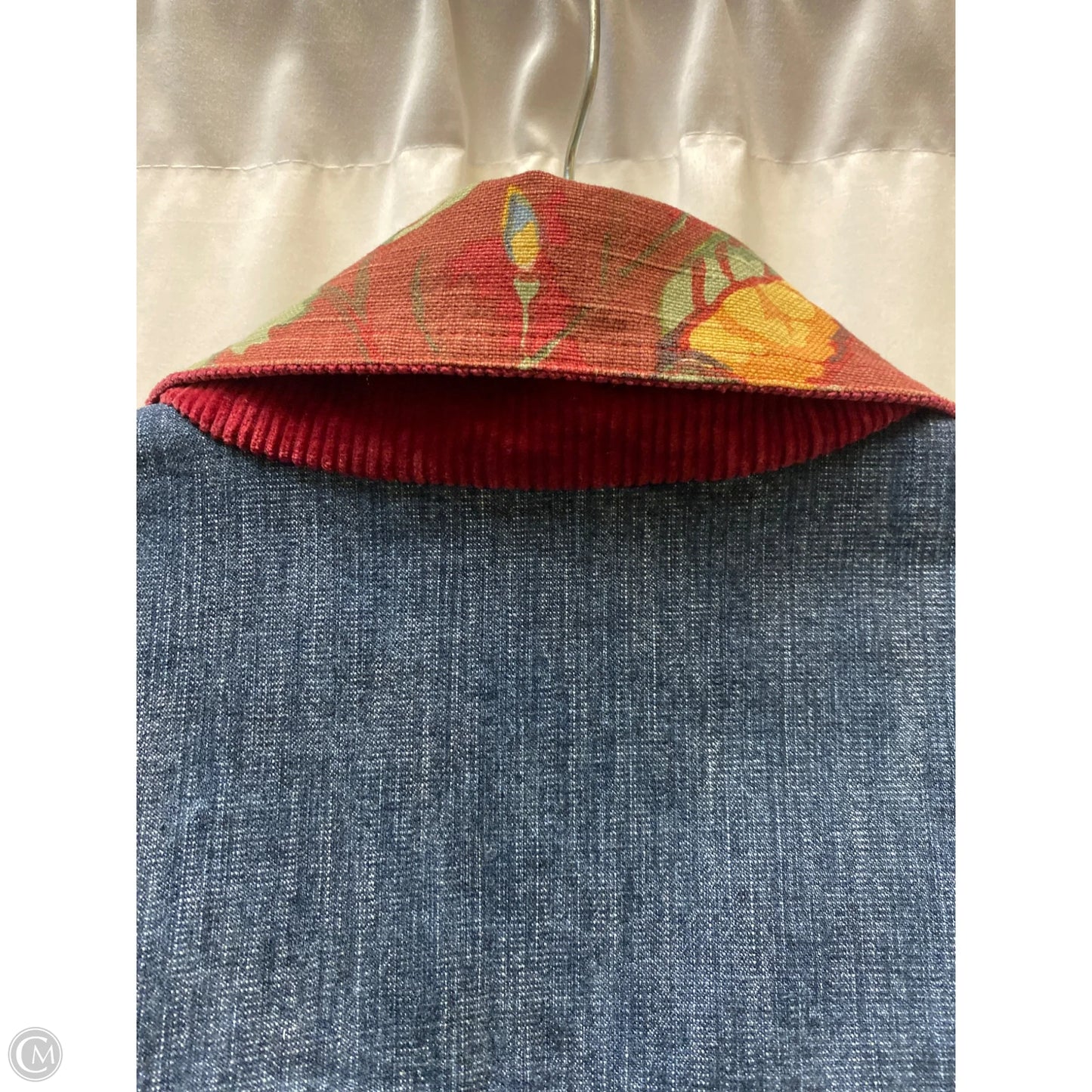 Jacket Denim By Chicos In Blue Denim, Size: Xl