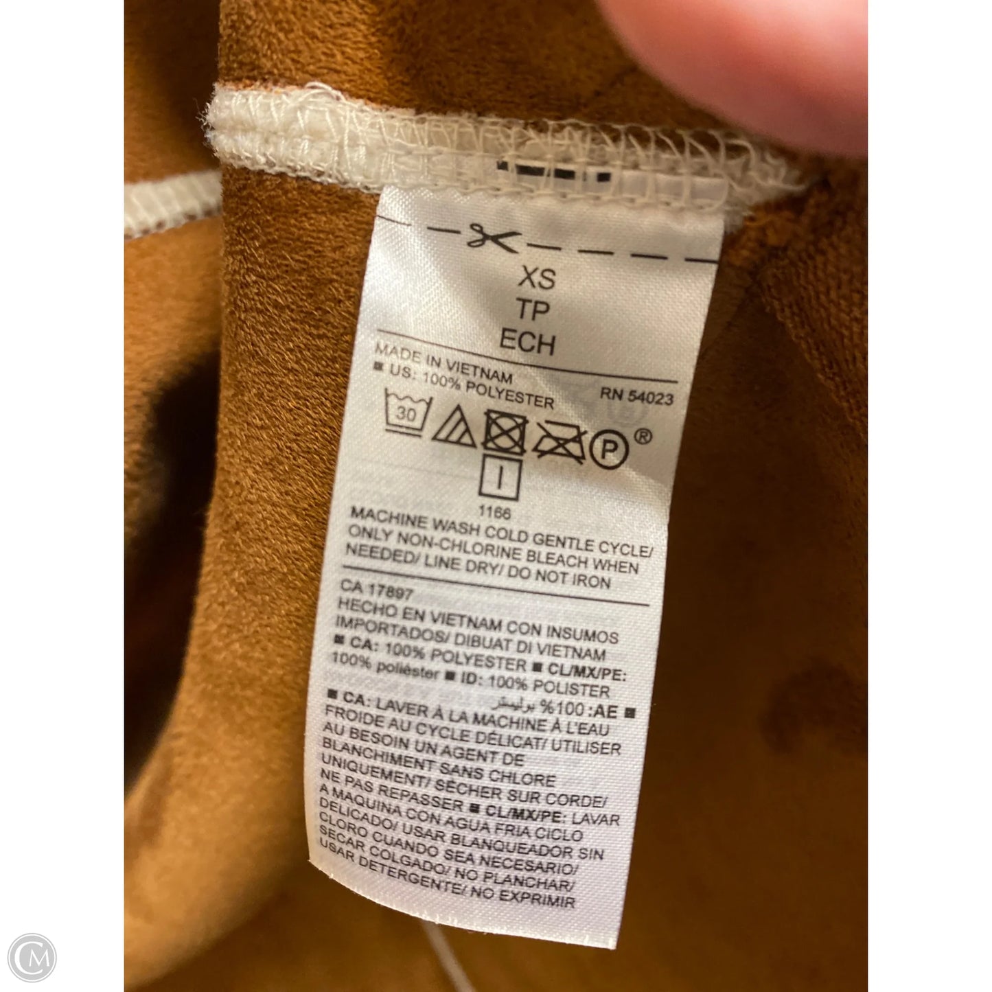 Jacket Faux Fur & Sherpa By Old Navy In Brown & White, Size: Xs