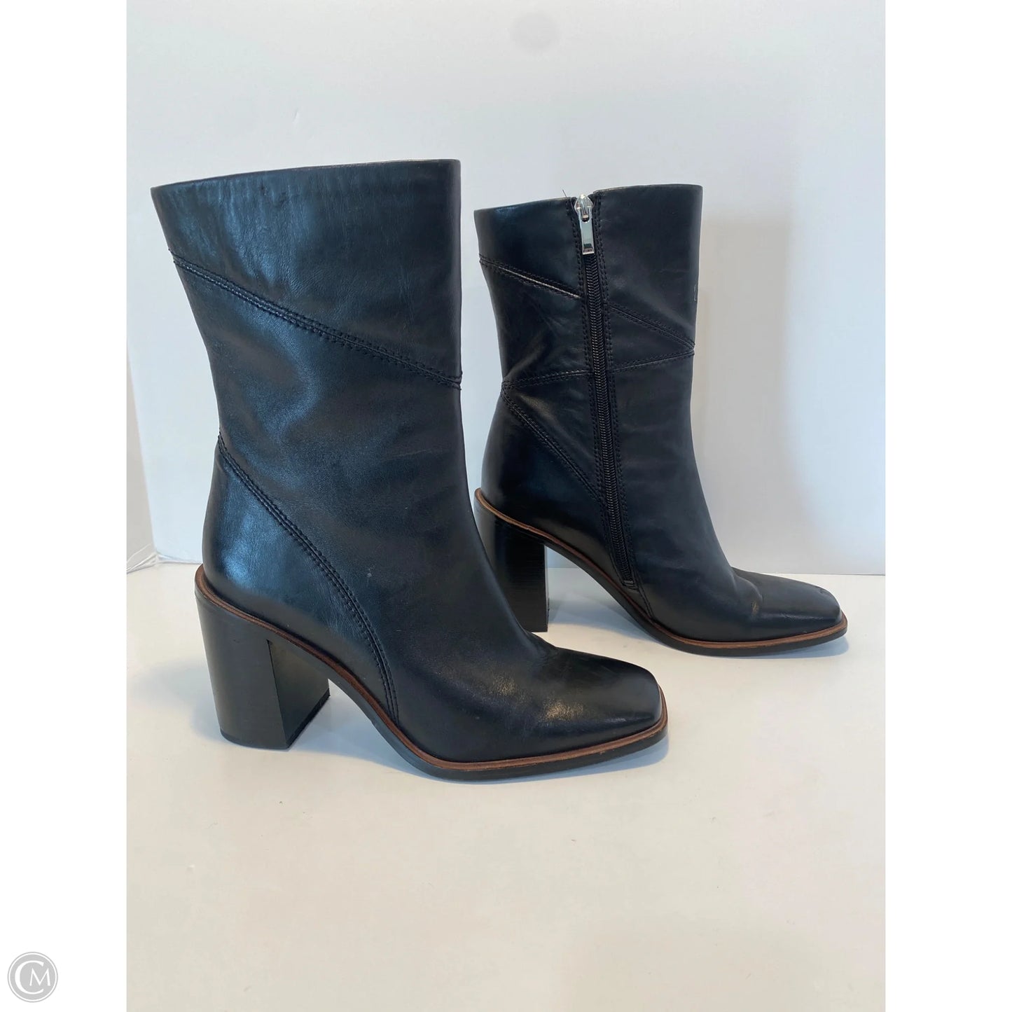 Boots Mid-calf Heels By Franco Sarto In Black, Size: 8