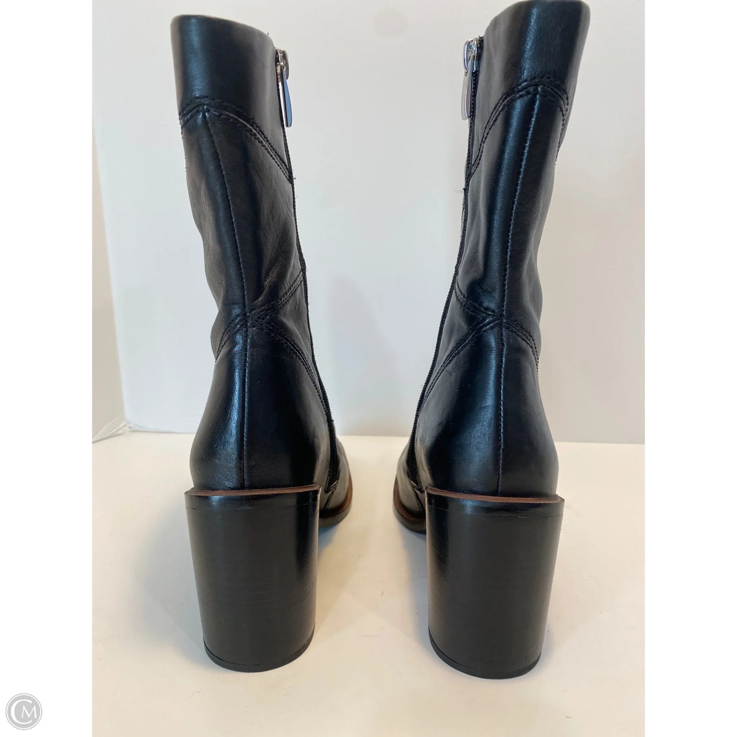 Boots Mid-calf Heels By Franco Sarto In Black, Size: 8