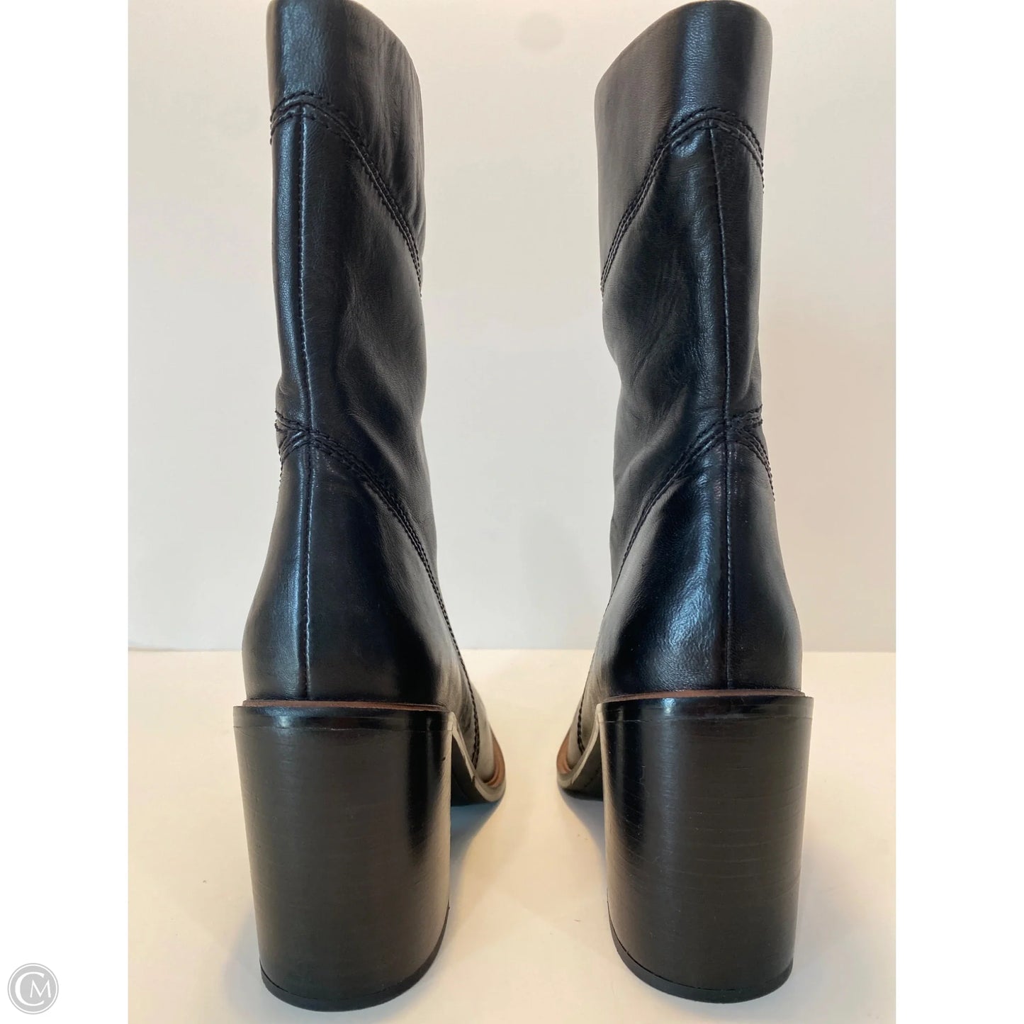 Boots Mid-calf Heels By Franco Sarto In Black, Size: 8