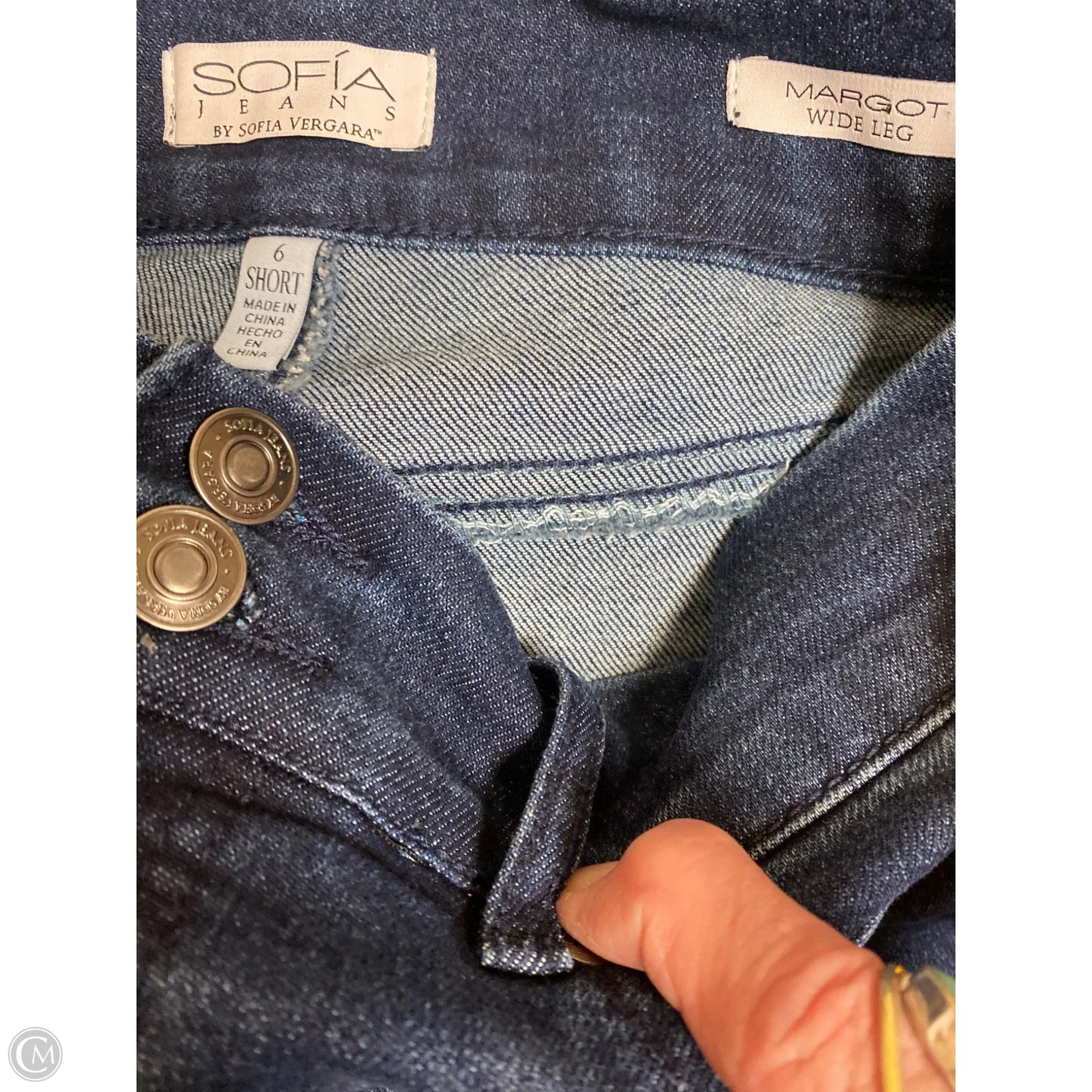 Jeans Wide Leg By Sofia By Sofia Vergara In Blue Denim, Size: 6
