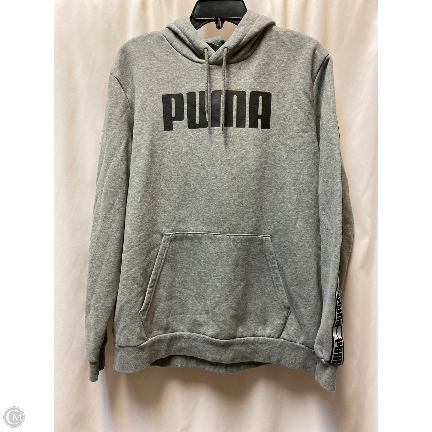 Athletic Sweatshirt Hoodie By Puma In Grey, Size: Xl
