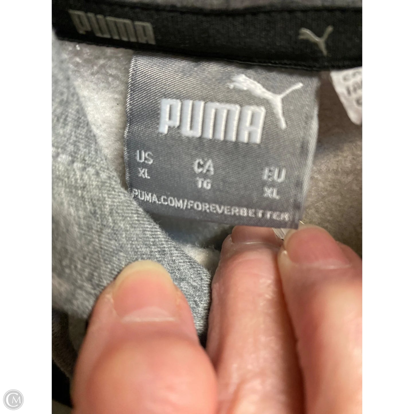Athletic Sweatshirt Hoodie By Puma In Grey, Size: Xl