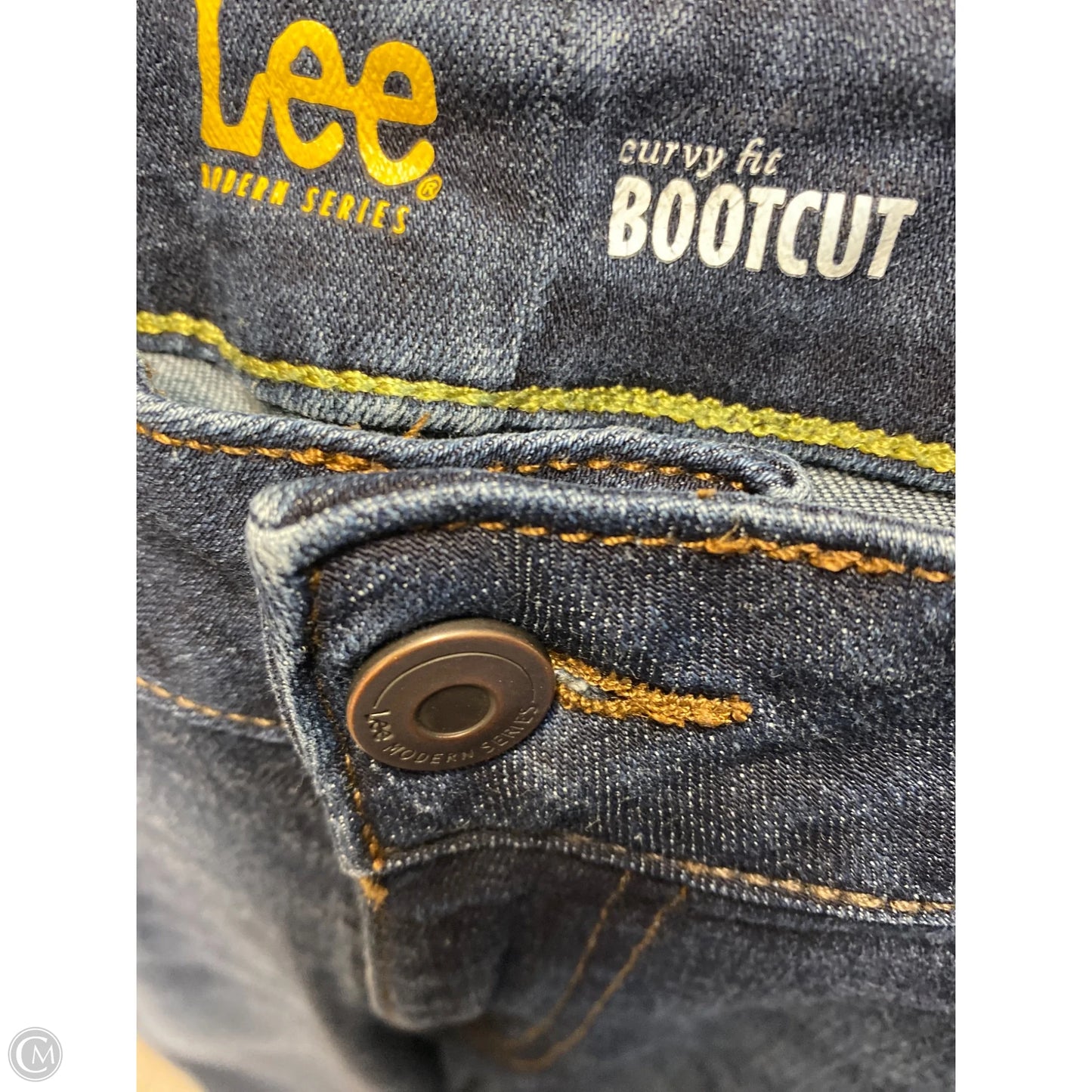 Jeans Boot Cut By Lee In Blue Denim, Size: 16