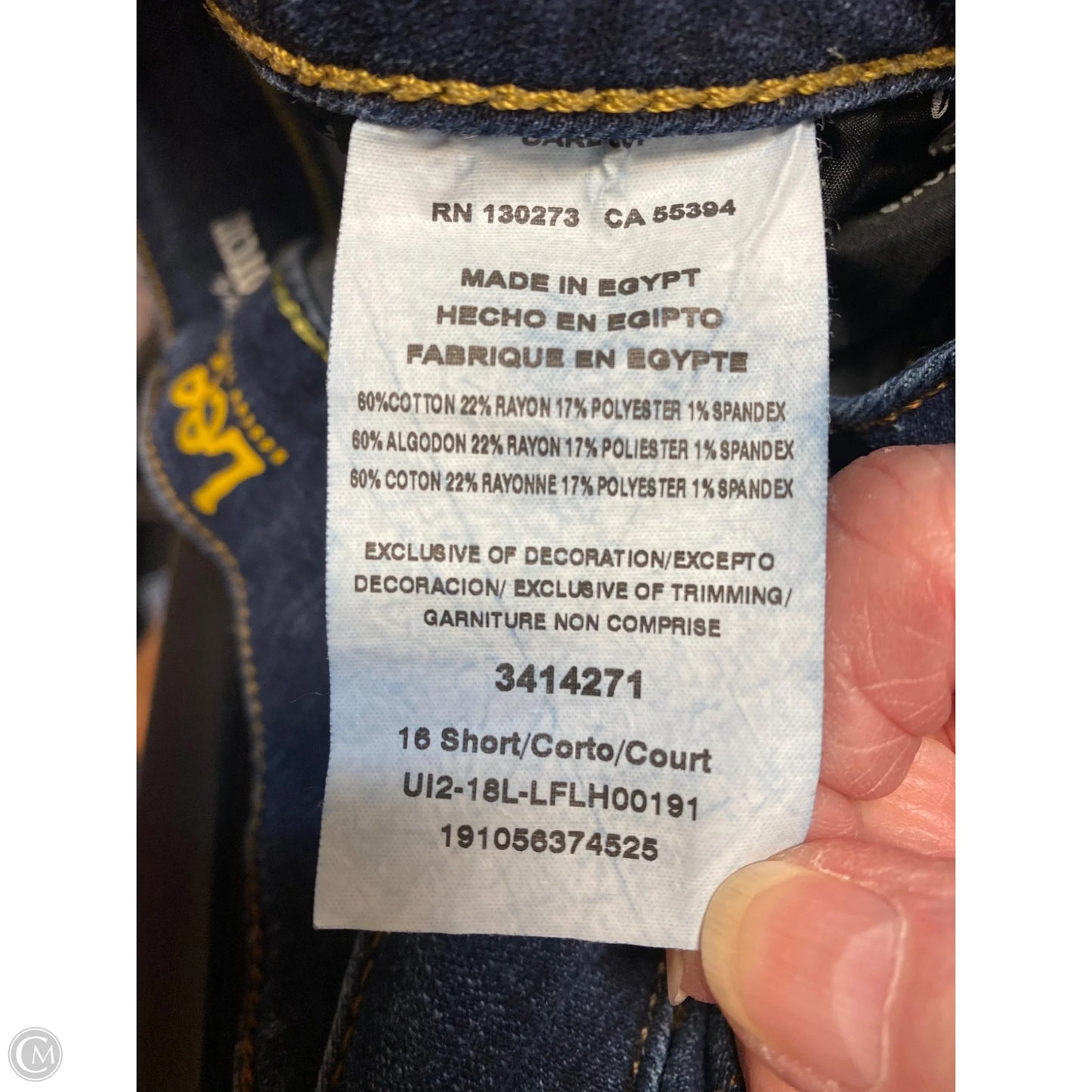 Jeans Boot Cut By Lee In Blue Denim, Size: 16