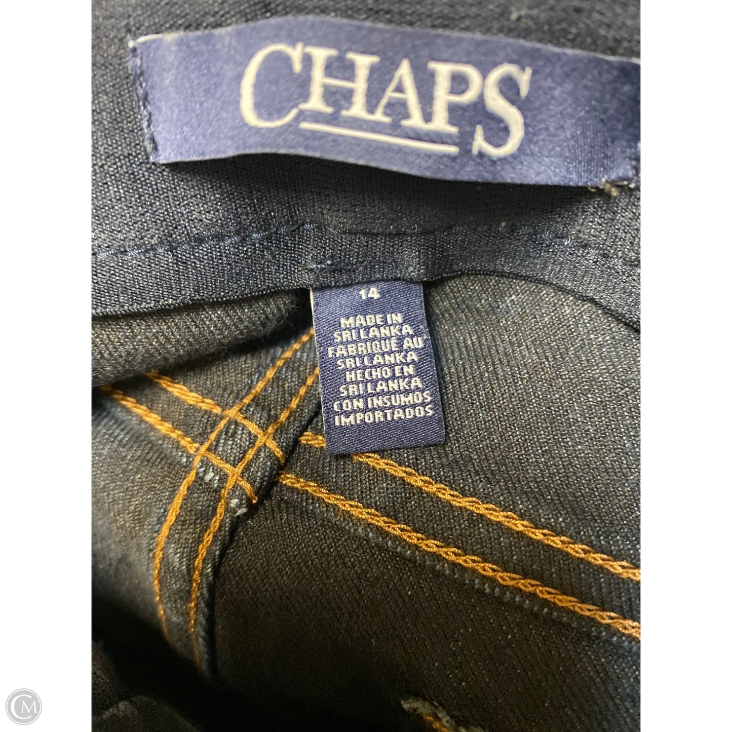Jeans Straight By Chaps In Blue Denim, Size: 14