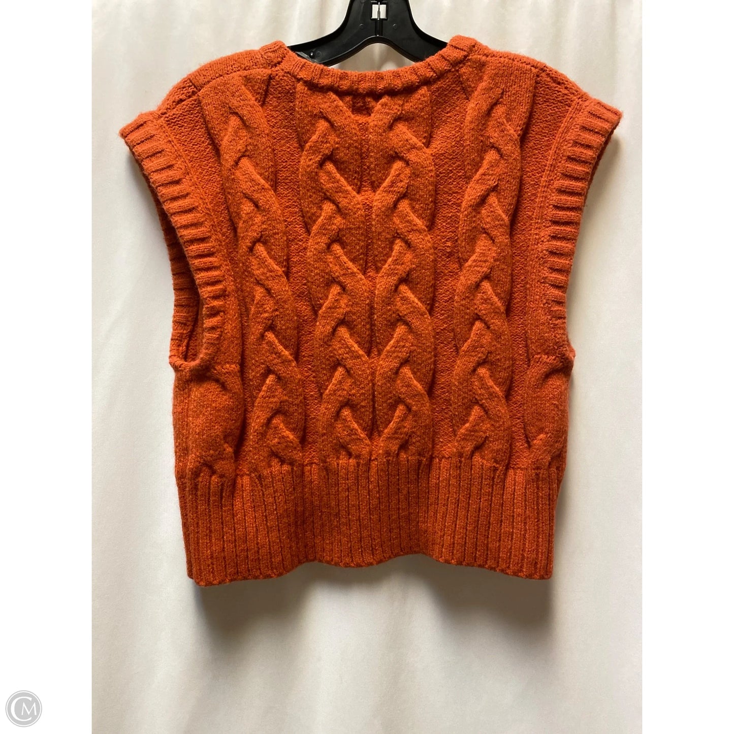 Vest Sweater By Clothes Mentor In Orange, Size: M
