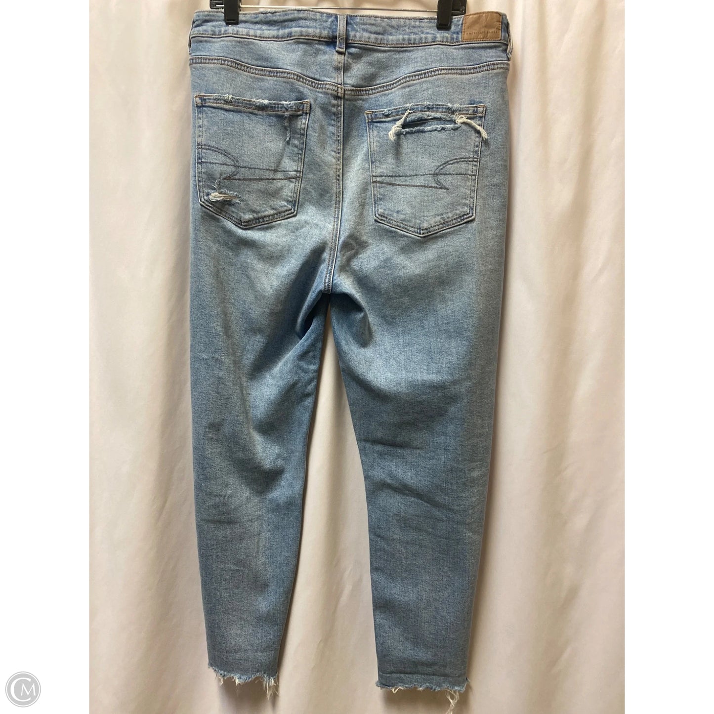 Jeans Straight By American Eagle In Blue Denim, Size: 16