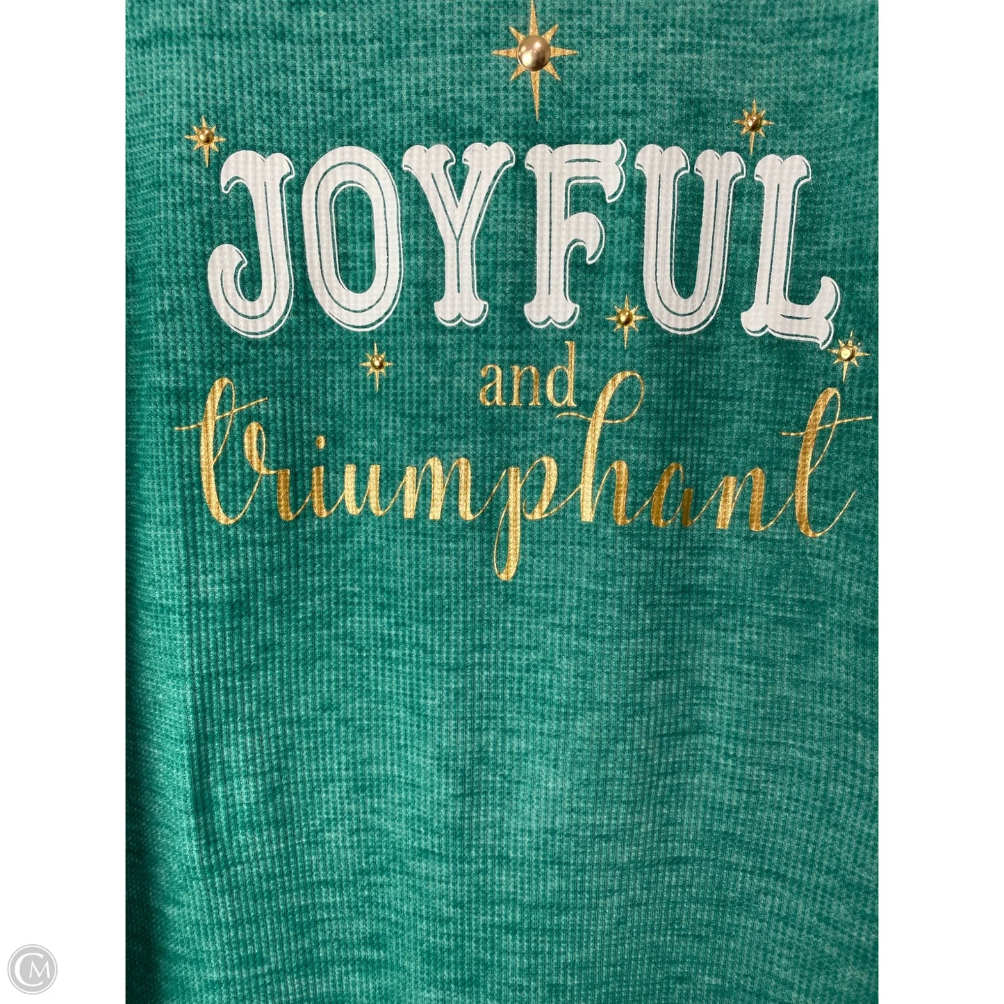 Top Long Sleeve By Cato In Green, Size: M