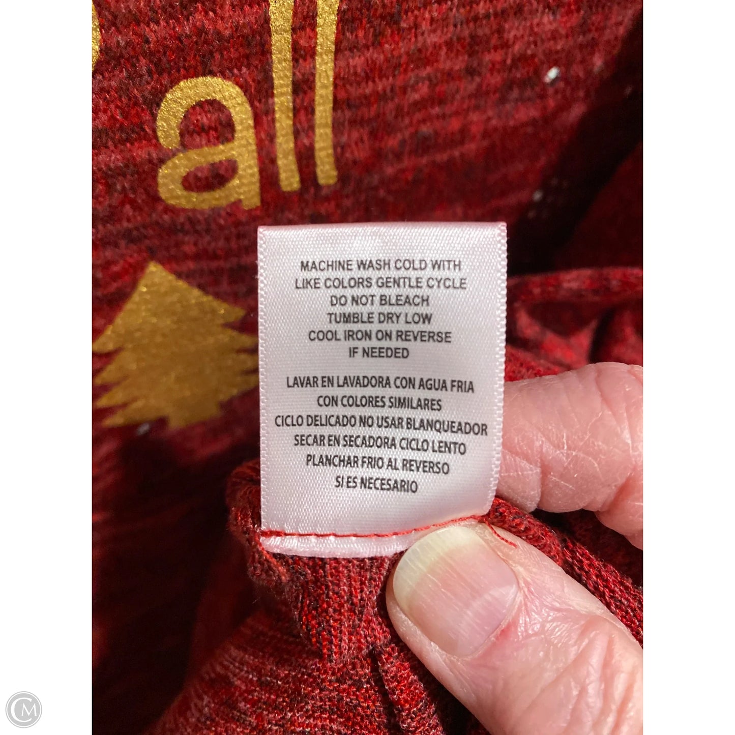 Top Long Sleeve By Clothes Mentor In Red, Size: L