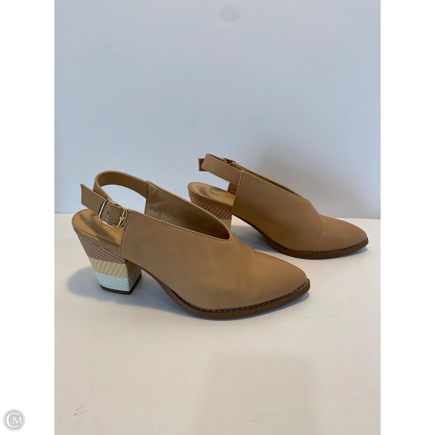 Shoes Heels Block By Comfort Casual In Tan, Size: 7