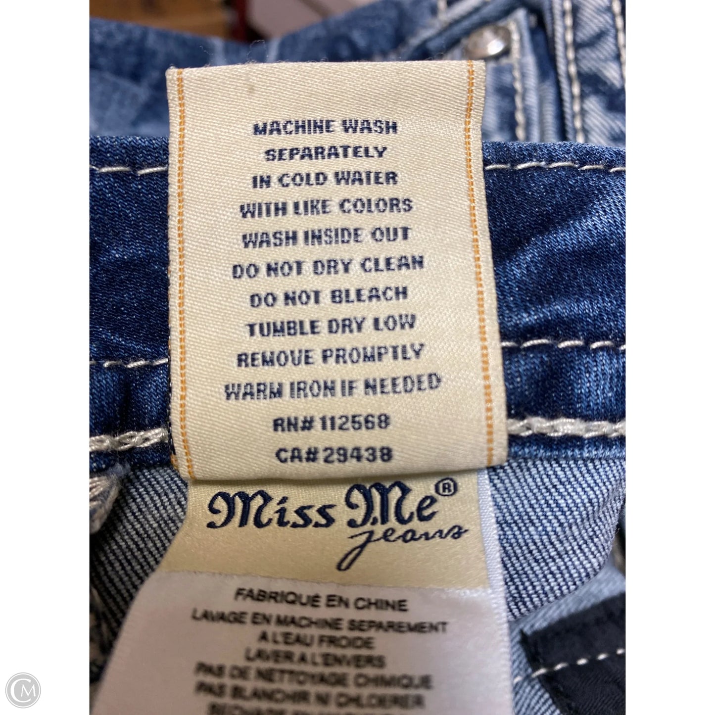 Jeans Straight By Miss Me In Blue Denim, Size: 18
