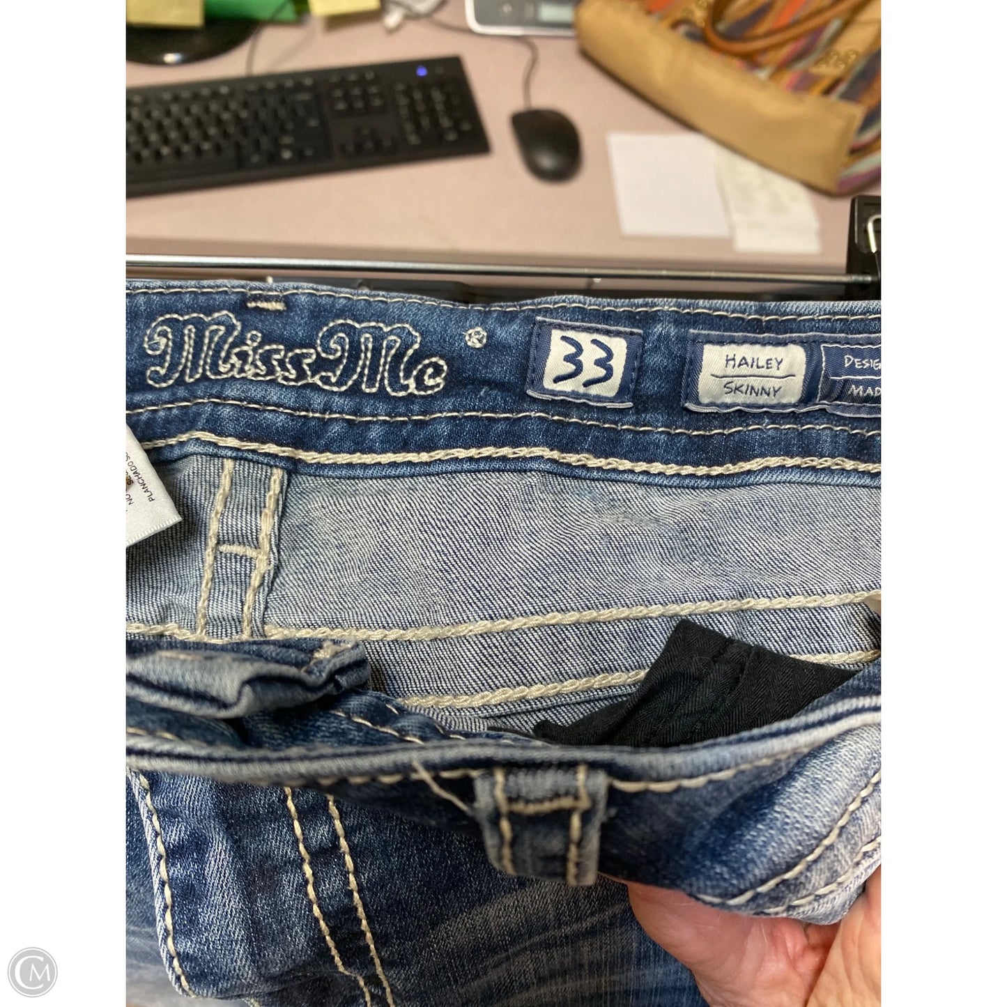 Jeans Straight By Miss Me In Blue Denim, Size: 16