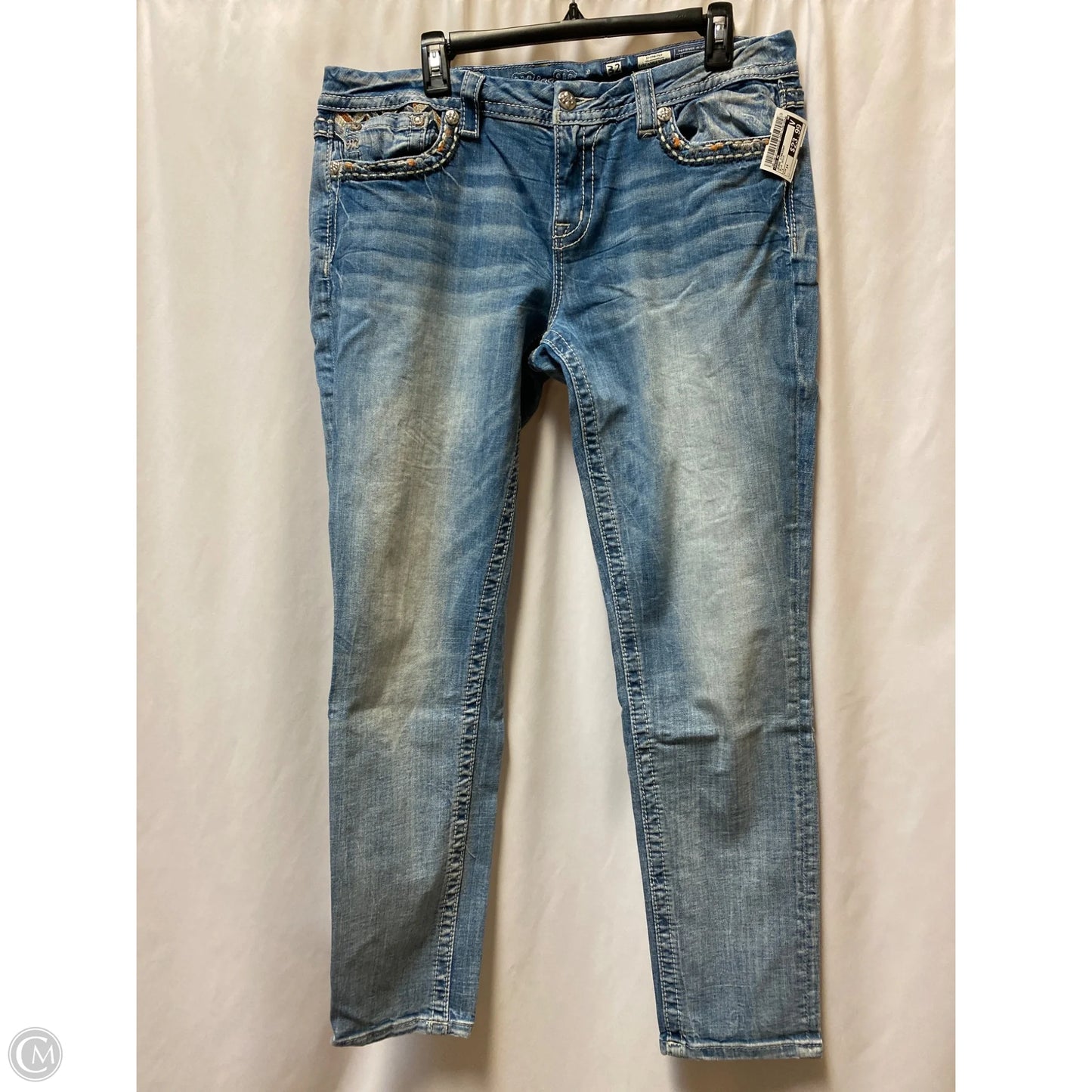 Jeans Straight By Miss Me In Blue Denim, Size: 14