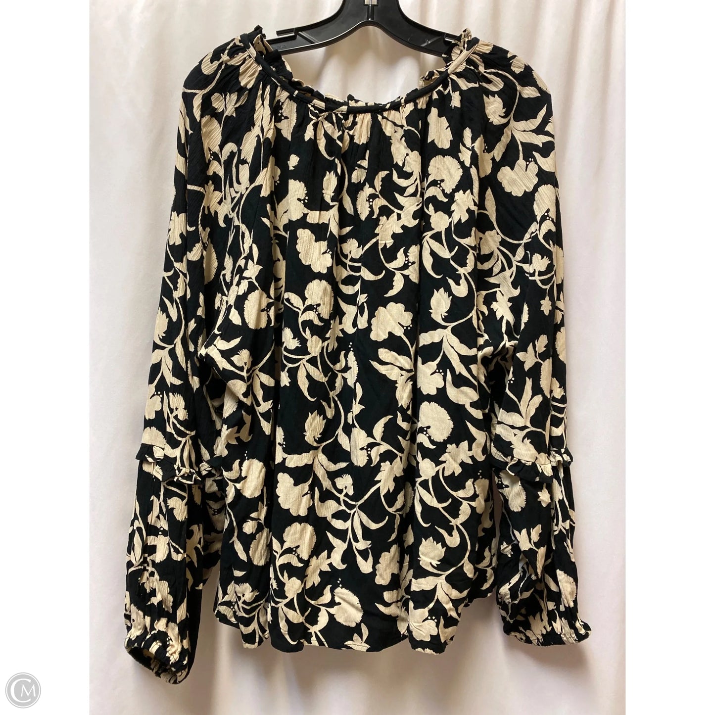 Top Long Sleeve by Knox Rose In Tan&Black, Size: Xxl