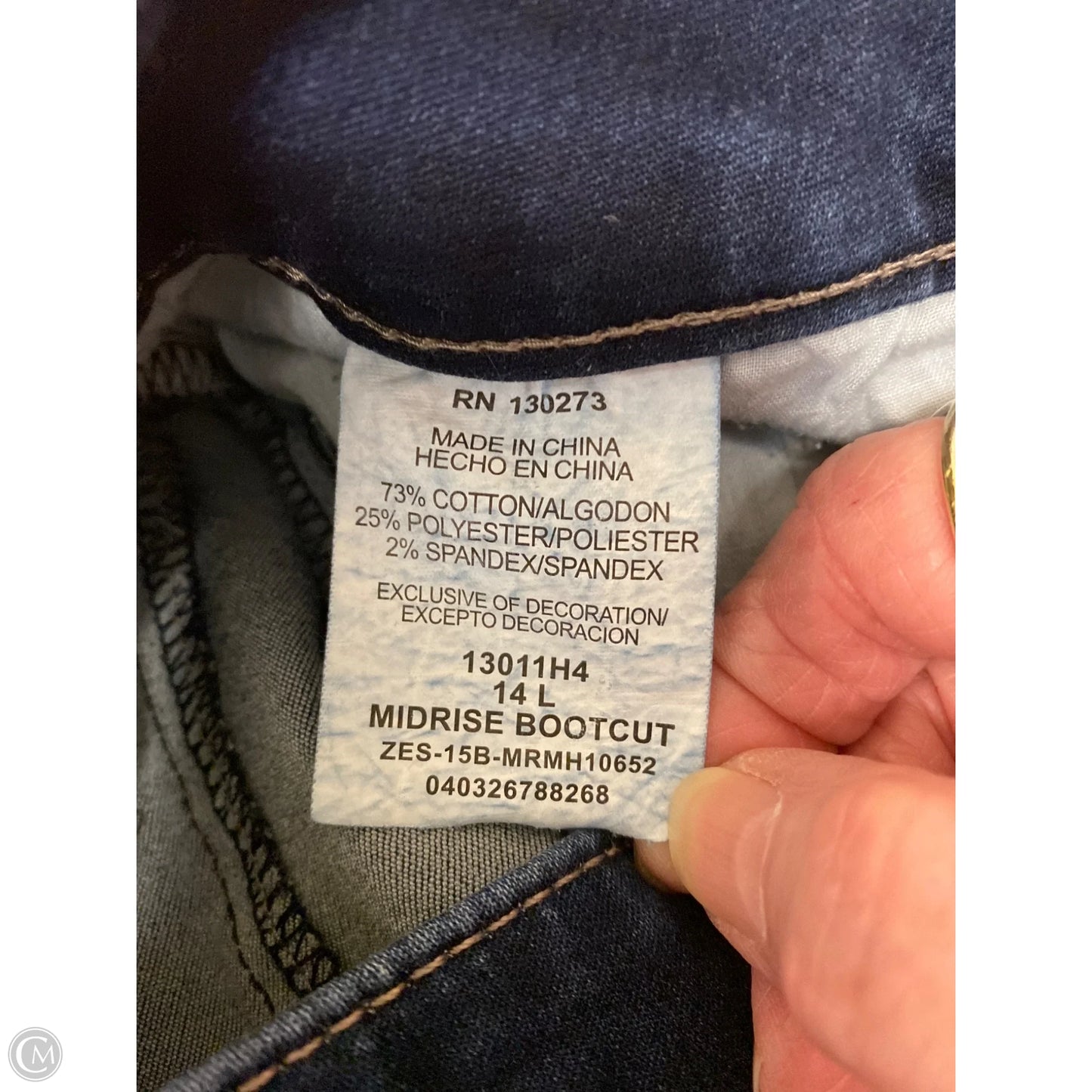 Jeans Cropped By Riders In Navy, Size: 14