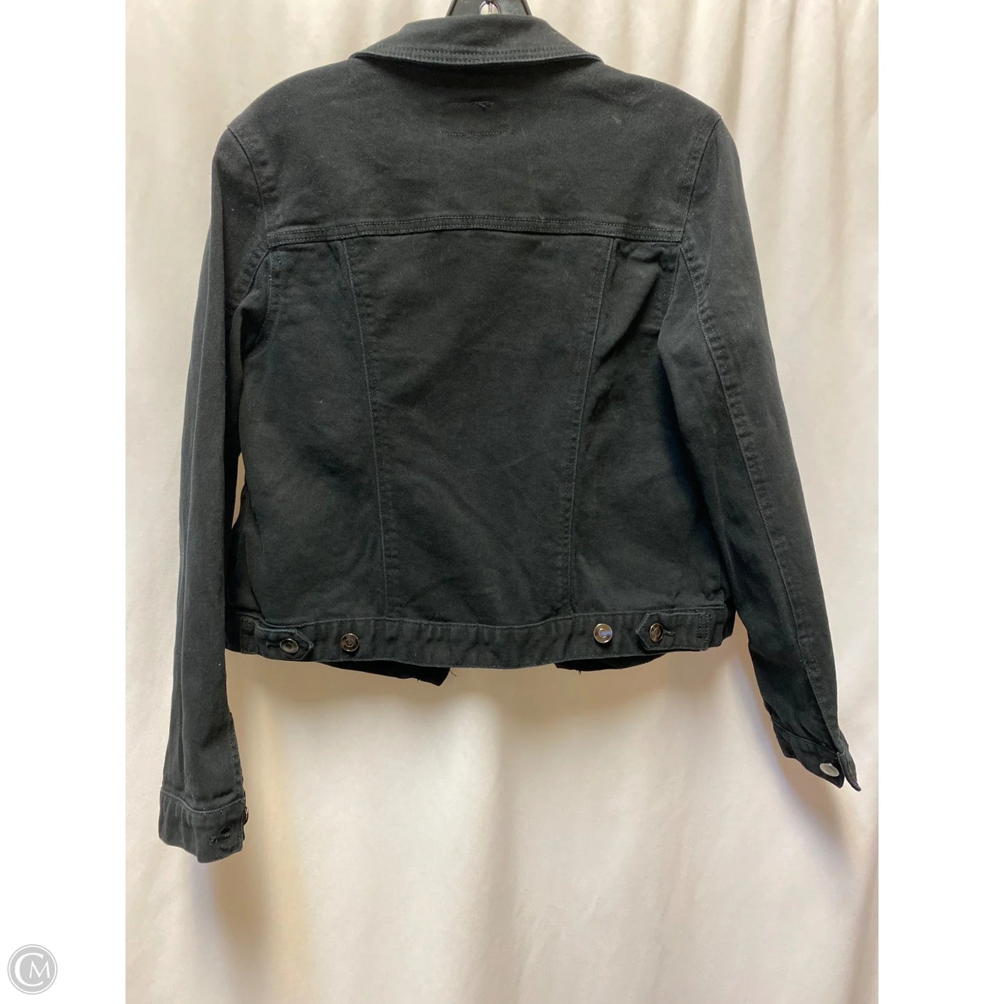 Jacket Denim By Time And Tru In Black Denim, Size: S