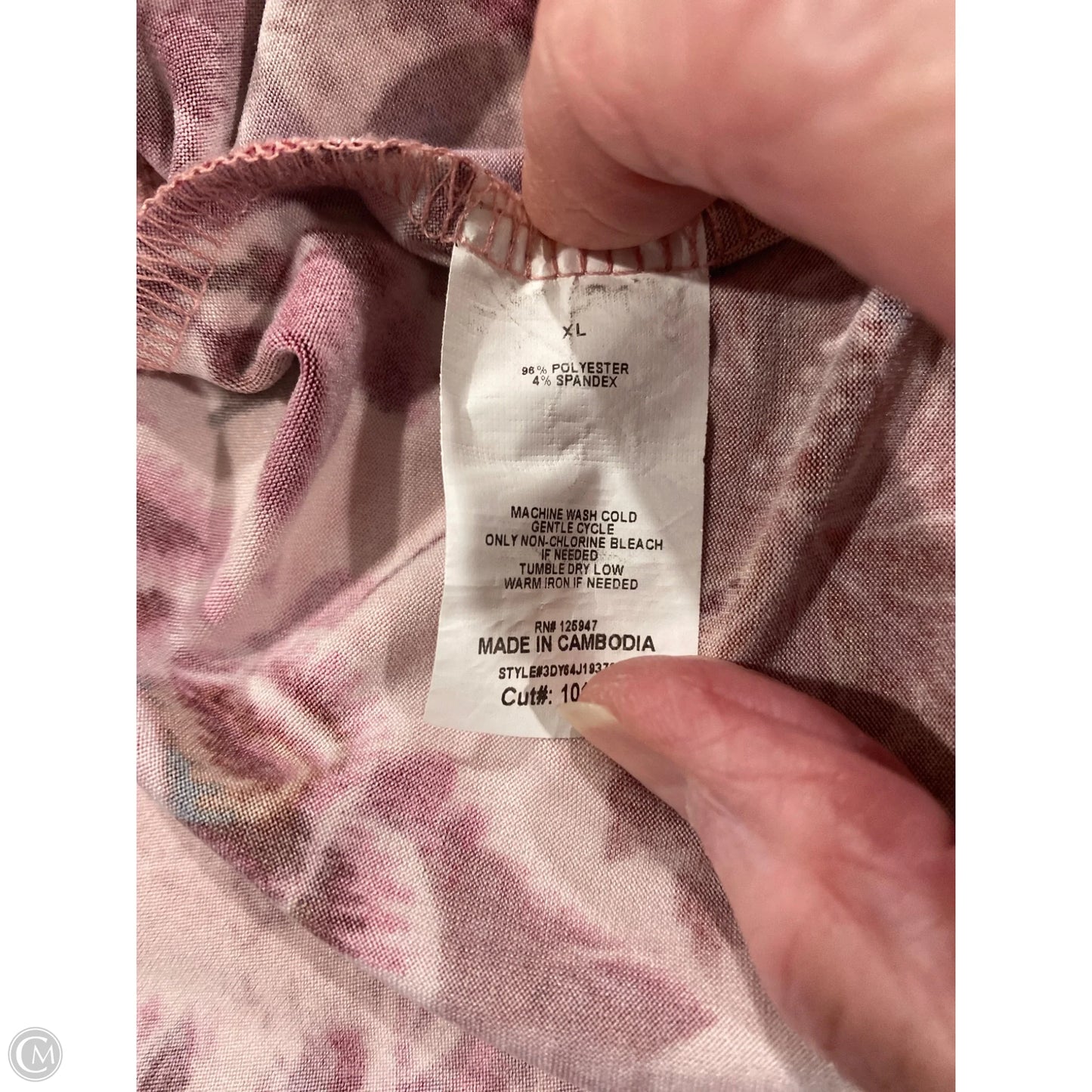 Top Long Sleeve By Clothes Mentor In Pink, Size: Xl