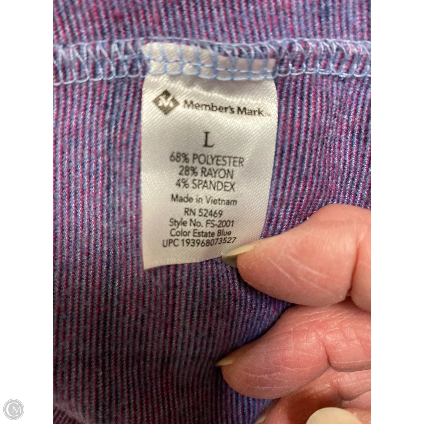 Jacket Shirt By Members Mark In Blue, Size: L