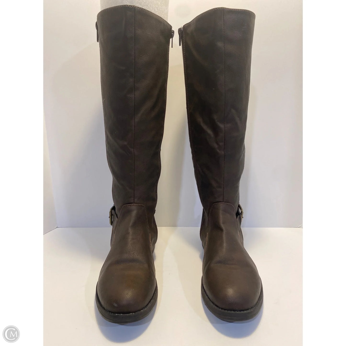 Boots Knee Flats By Clothes Mentor In Brown, Size: 9.5