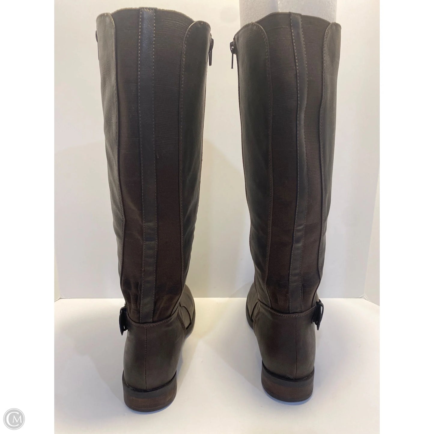 Boots Knee Flats By Clothes Mentor In Brown, Size: 9.5
