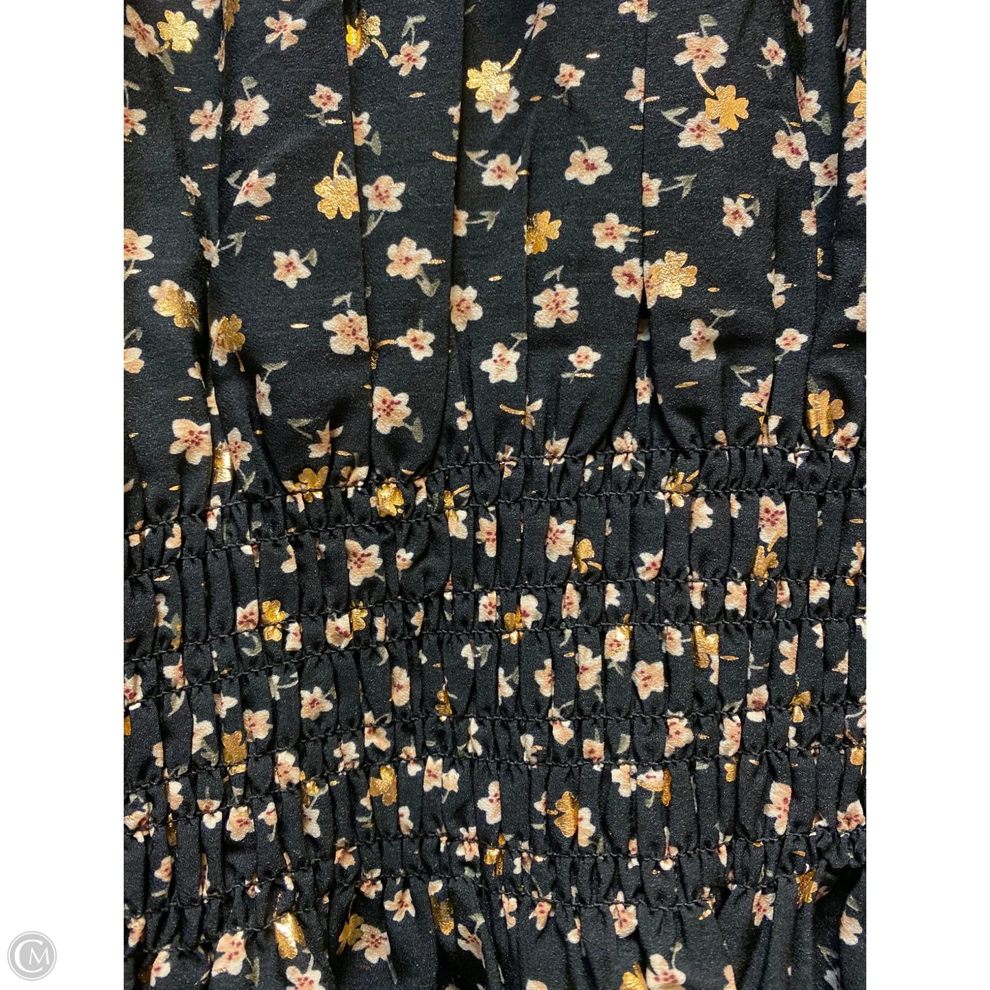 Top Long Sleeve By Molly Bracken In Black & Gold, Size: L