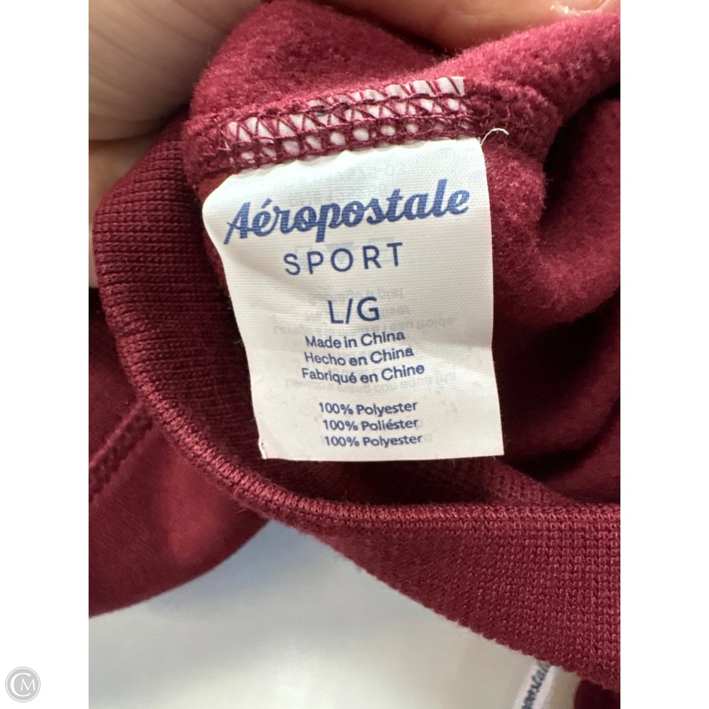 Sweatshirt Collar By Aeropostale In Maroon, Size: L