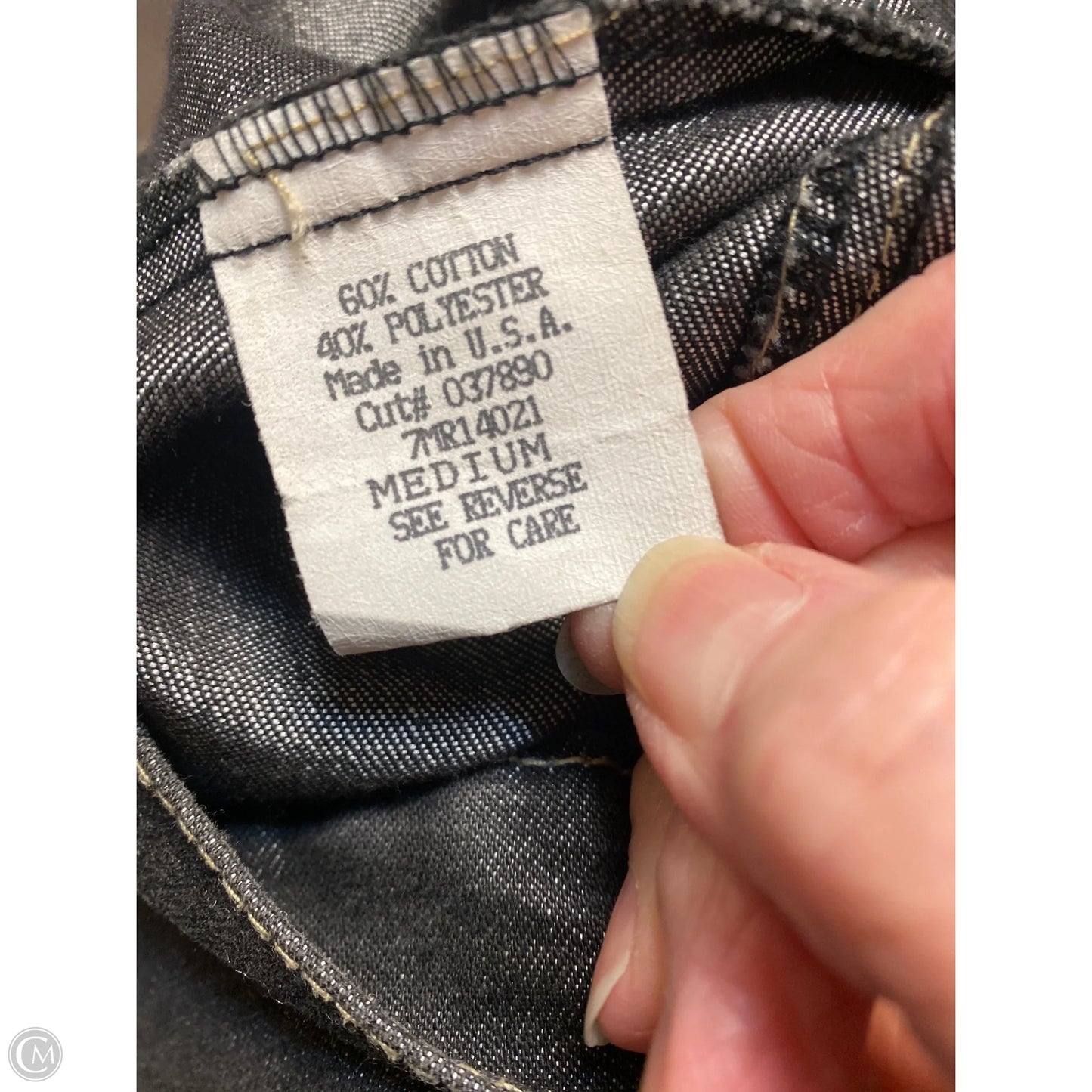 Jacket Denim By Blue Asphalt In Black Denim, Size: M