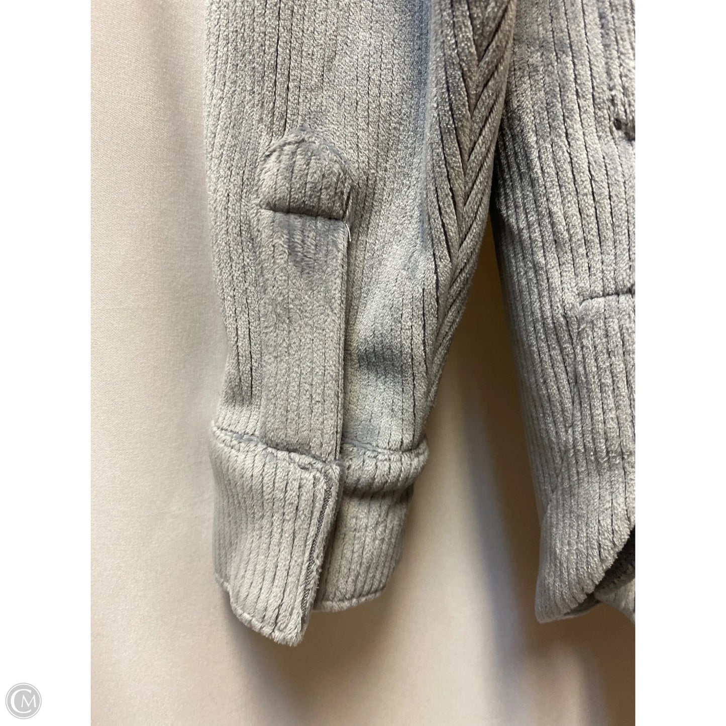 Jacket Shirt By Apana In Grey, Size: S