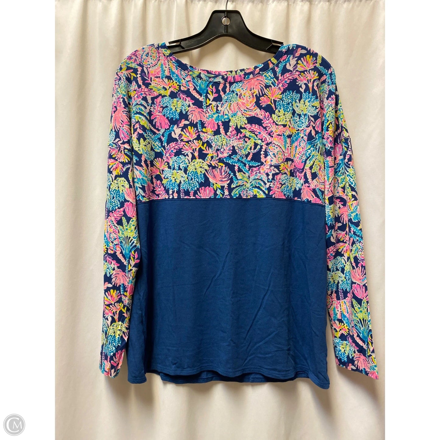 Top Long Sleeve Designer By Lilly Pulitzer In Navy, Size: S