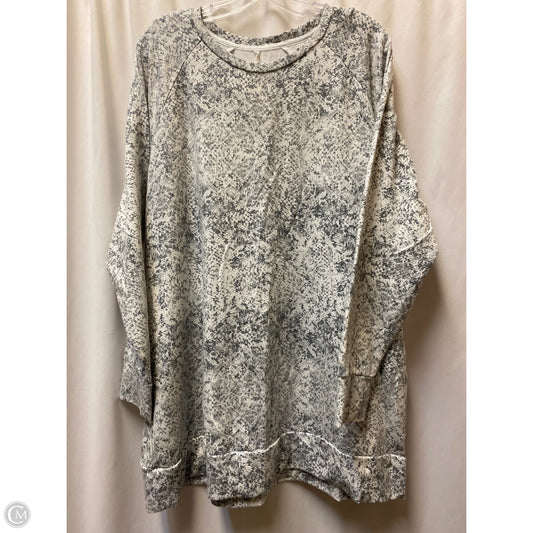 Sweatshirt Crewneck By Ideology In Grey & White, Size: 2x