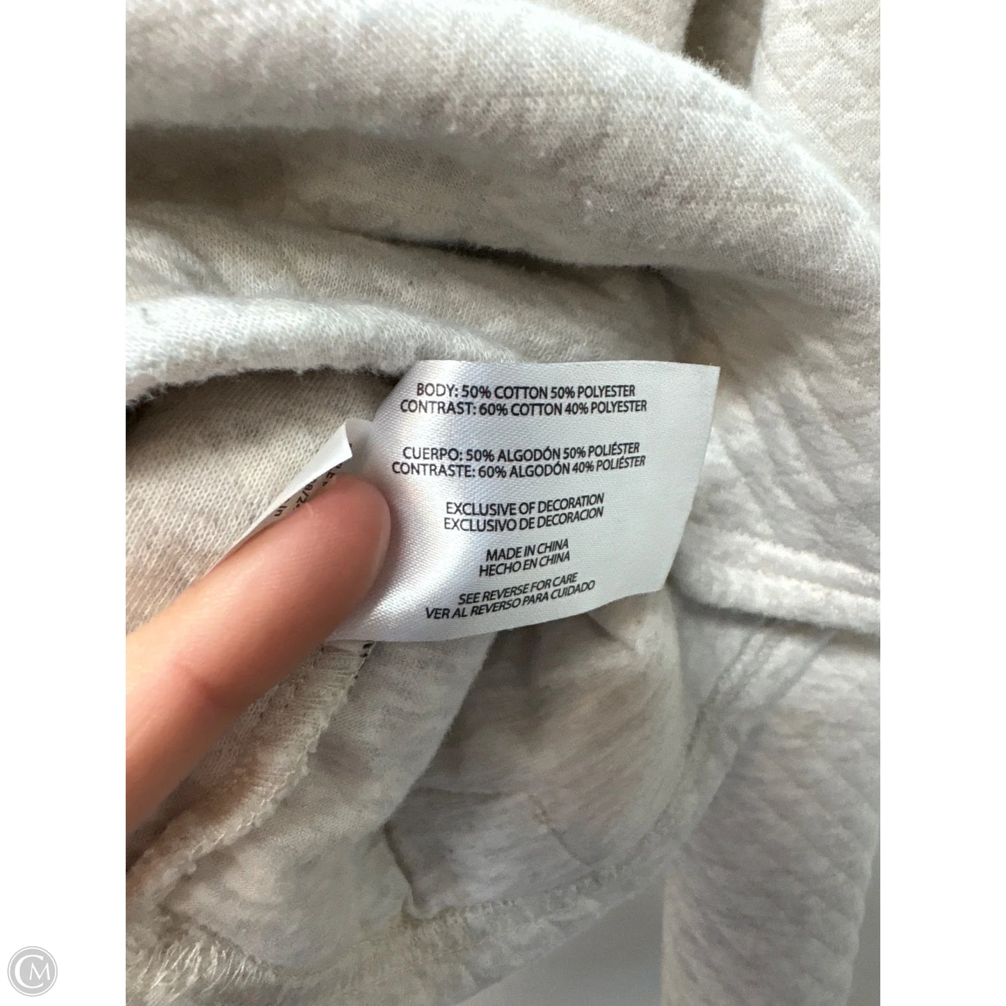 Sweatshirt Collar By Eddie Bauer In Grey, Size: M