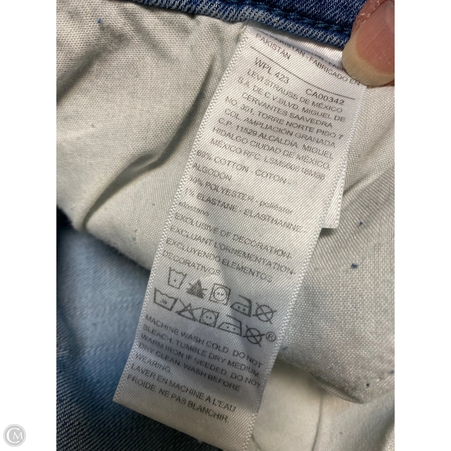 Jeans Straight By Levis In Blue Denim, Size: 22