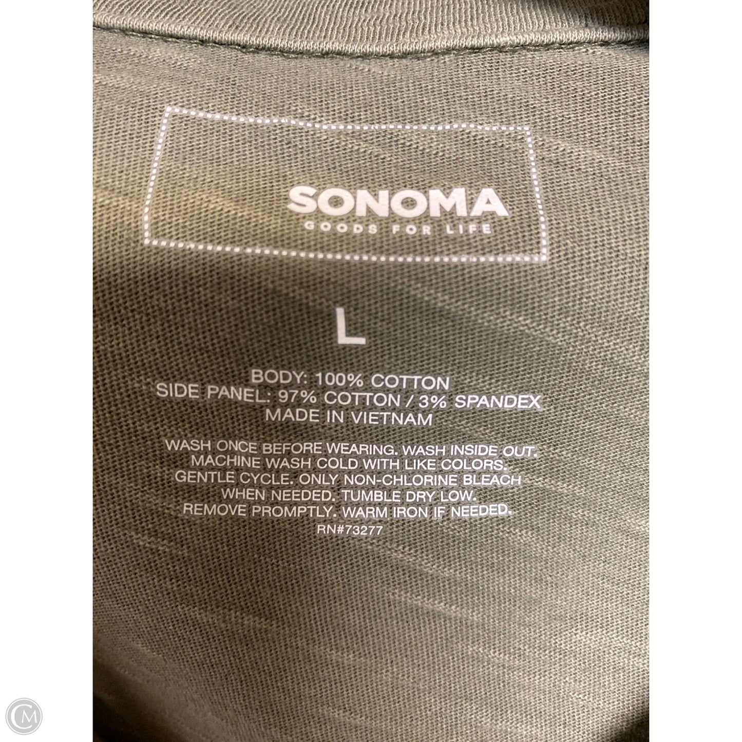 Top Long Sleeve By Sonoma In Green, Size: L