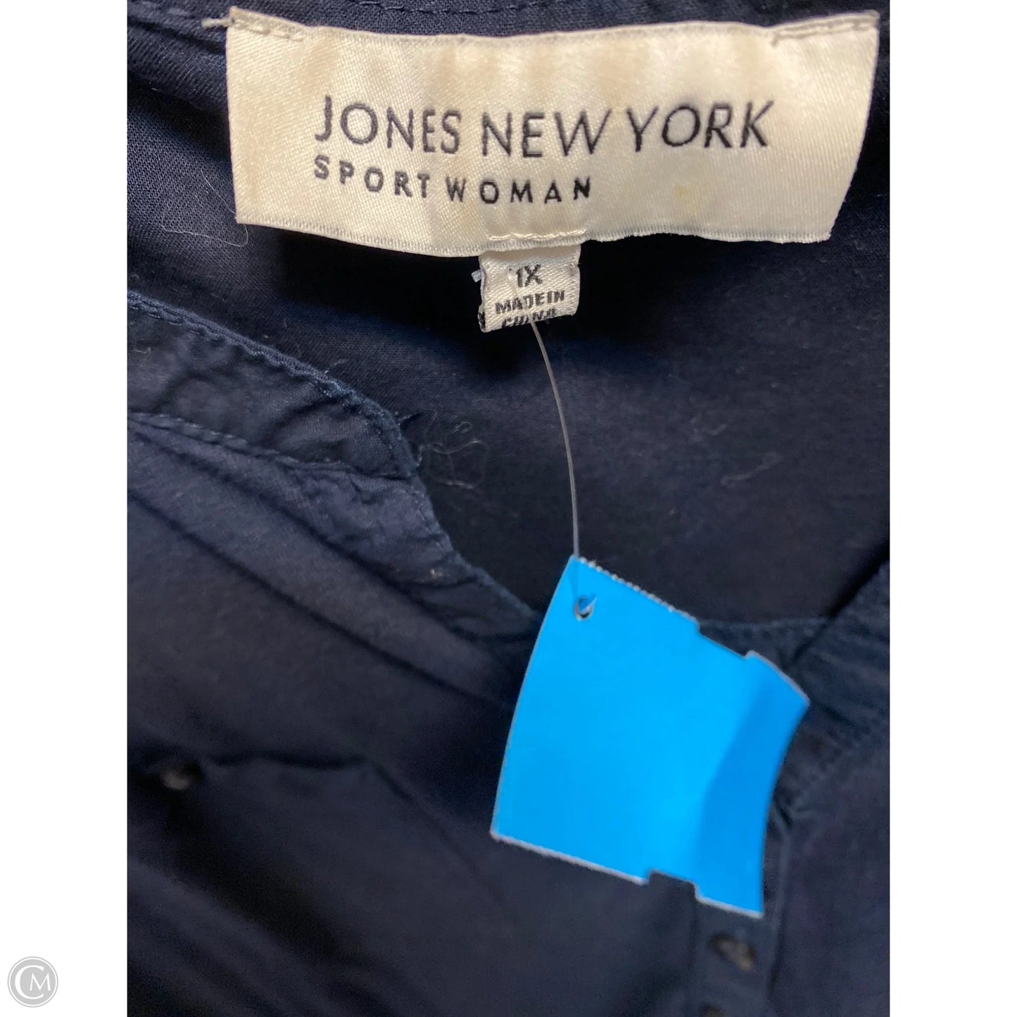 Top Long Sleeve By Jones New York In Navy, Size: 1x