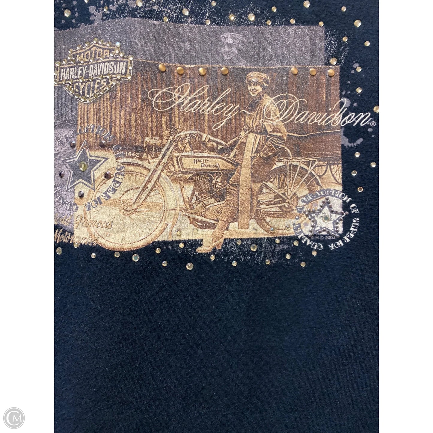 Top Long Sleeve By Harley Davidson In Black, Size: L