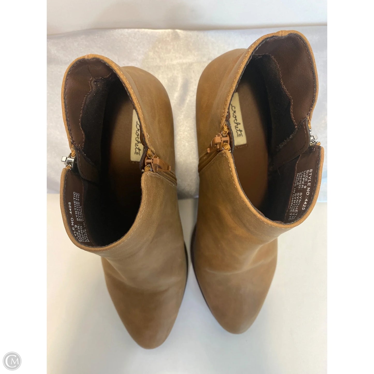 Boots Ankle Heels By Clothes Mentor In Brown, Size: 9