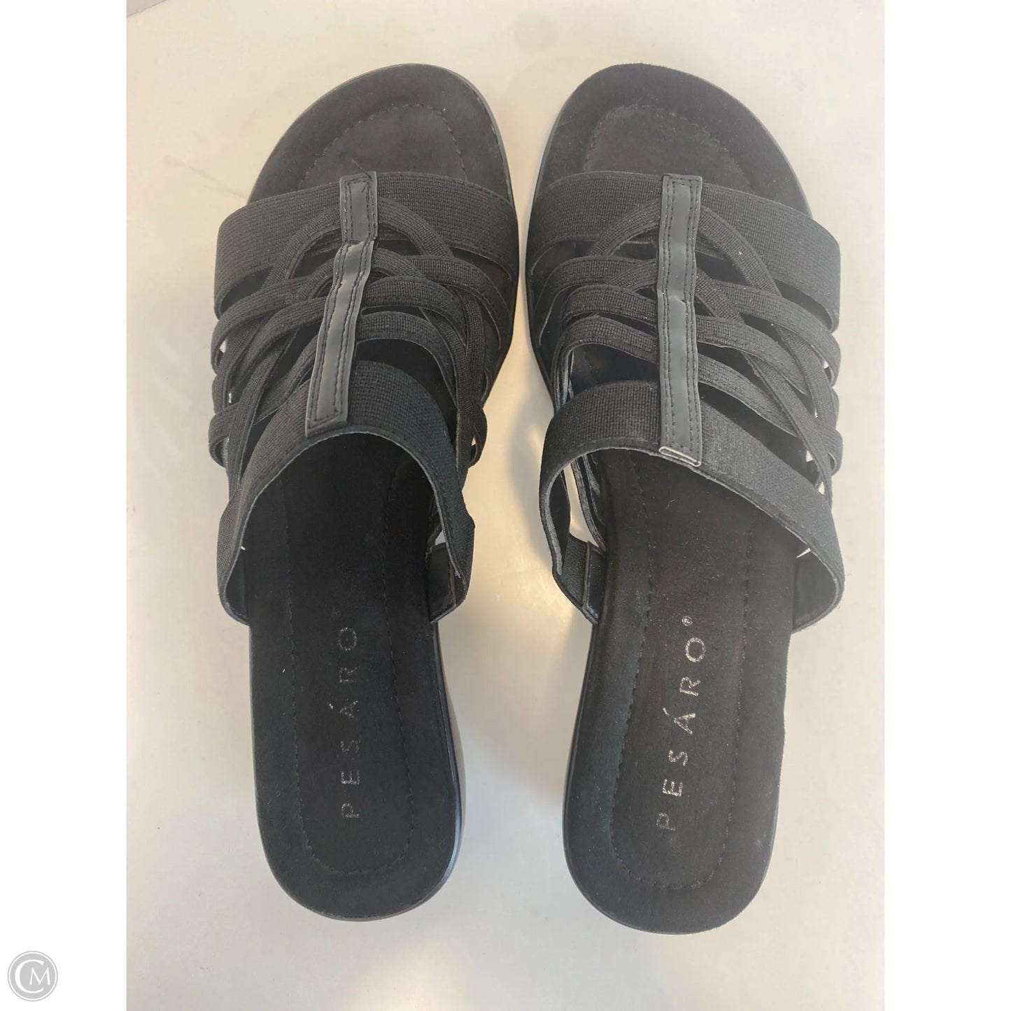 Sandals Heels Block By Pesaro In Black, Size: 8