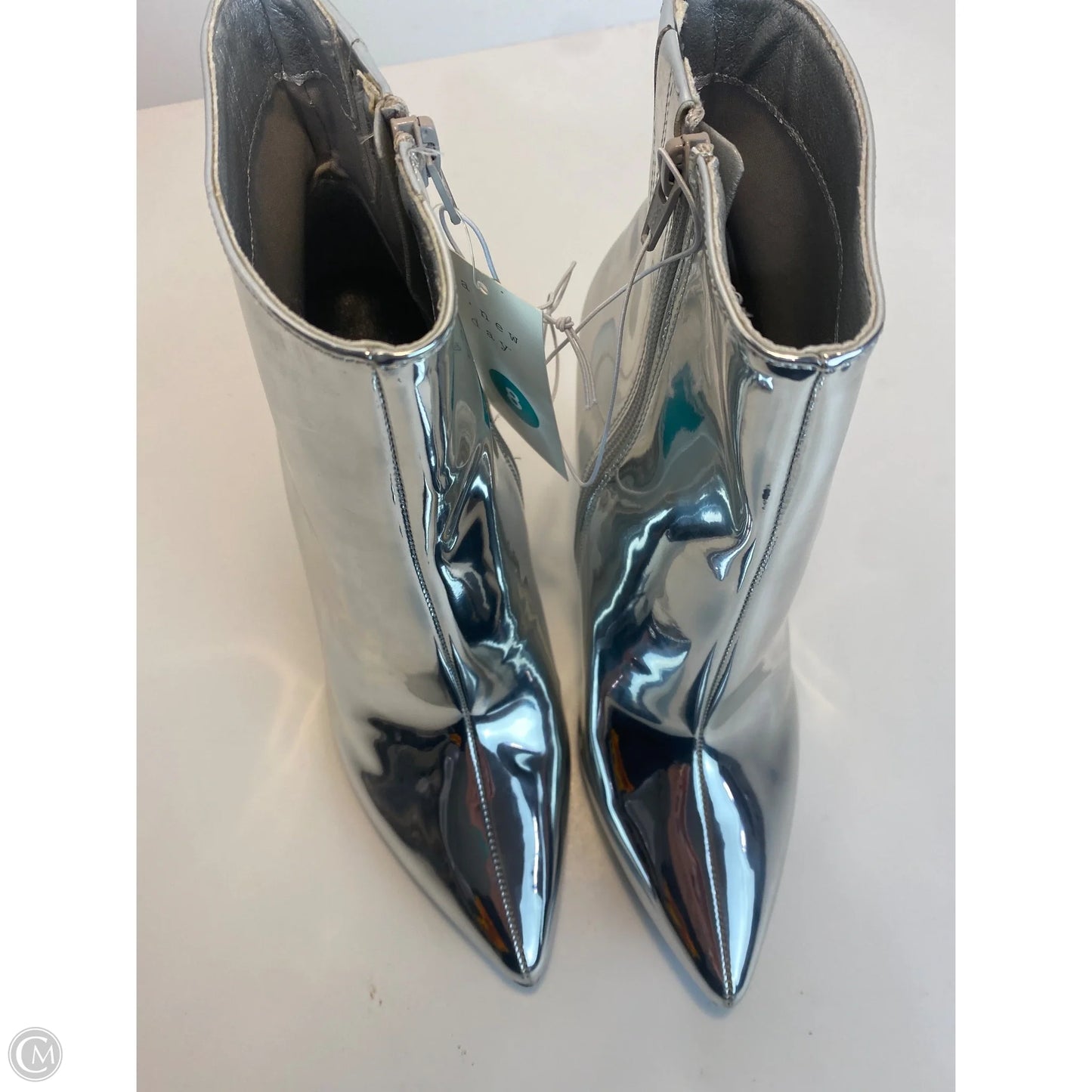 Boots Ankle Heels By A New Day In Silver, Size: 8
